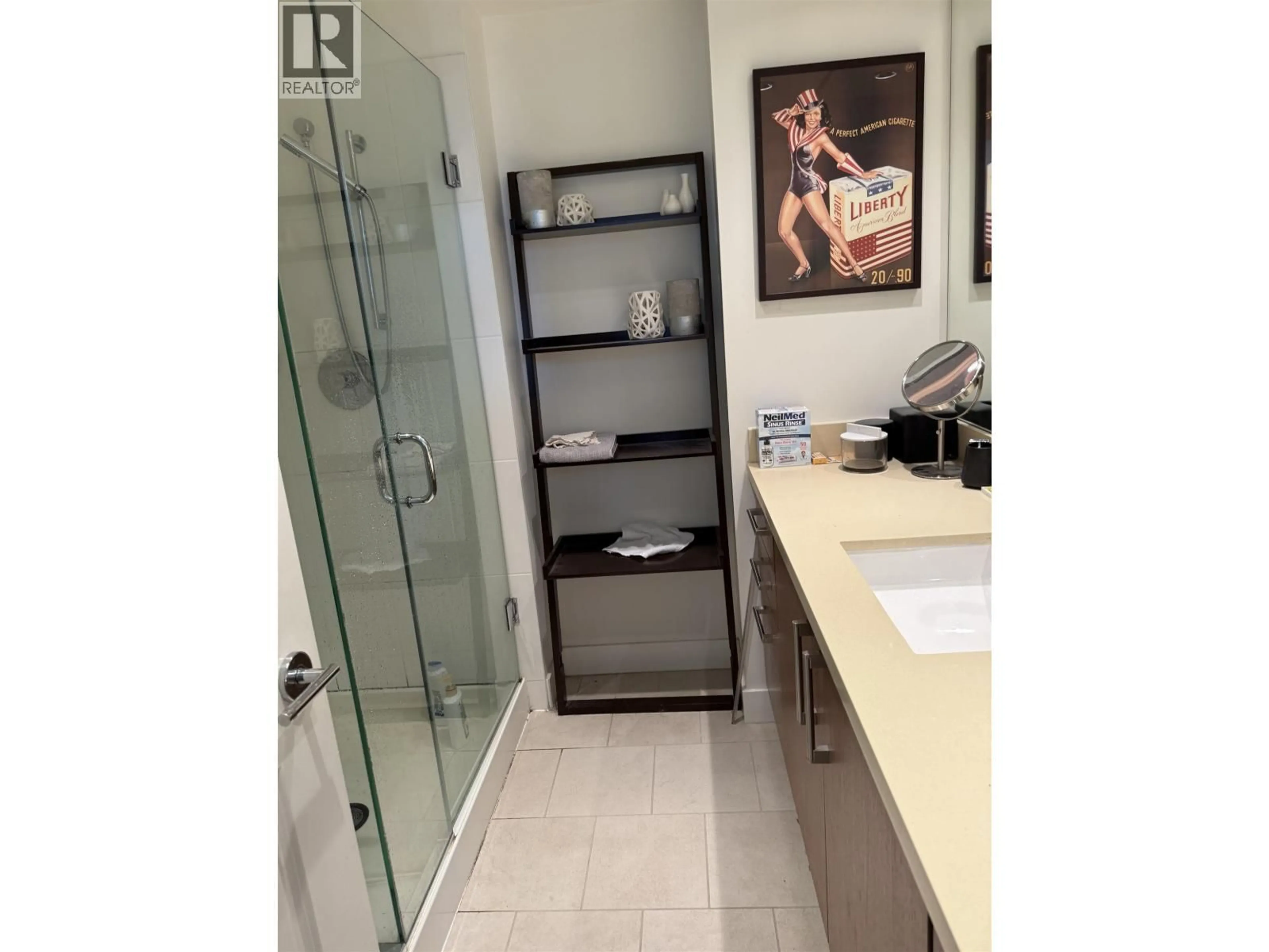 Contemporary bathroom, ceramic/tile floor for 907 - 1833 CROWE STREET, Vancouver British Columbia V5Y0A2