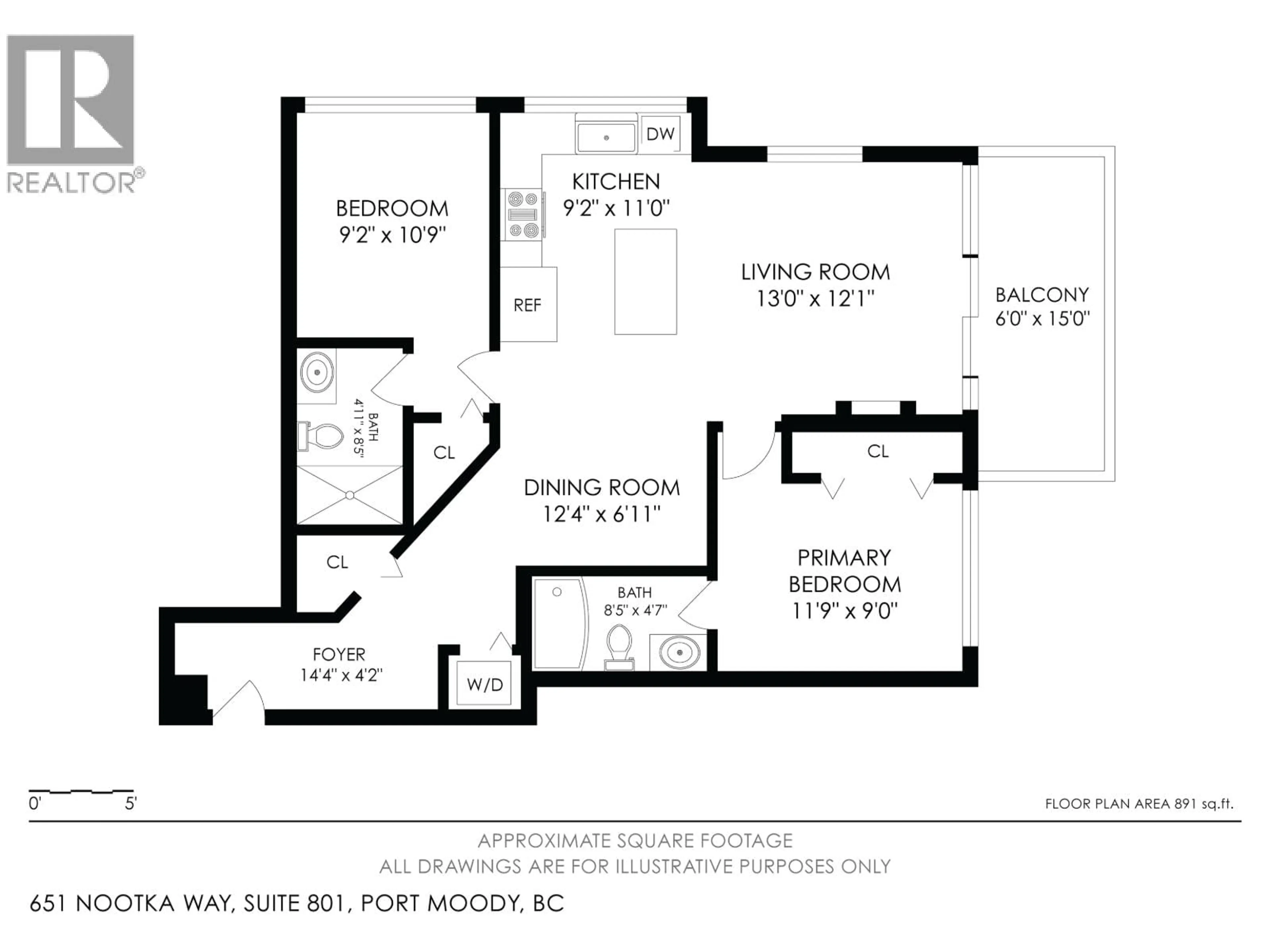 Floor plan for 801 - 651 NOOTKA WAY, Port Moody British Columbia V3H0A1