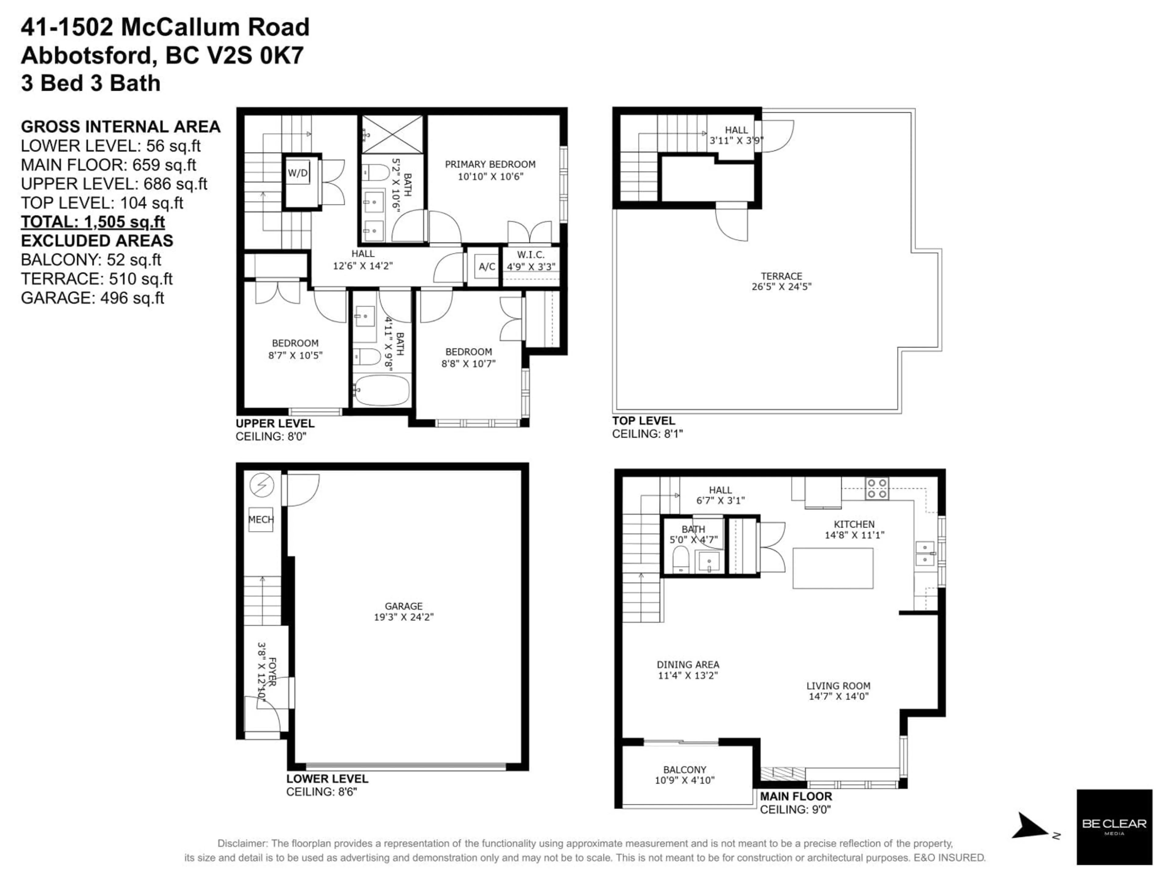 Floor plan for 41 - 1502 MCCALLUM, Abbotsford British Columbia V2S0K7