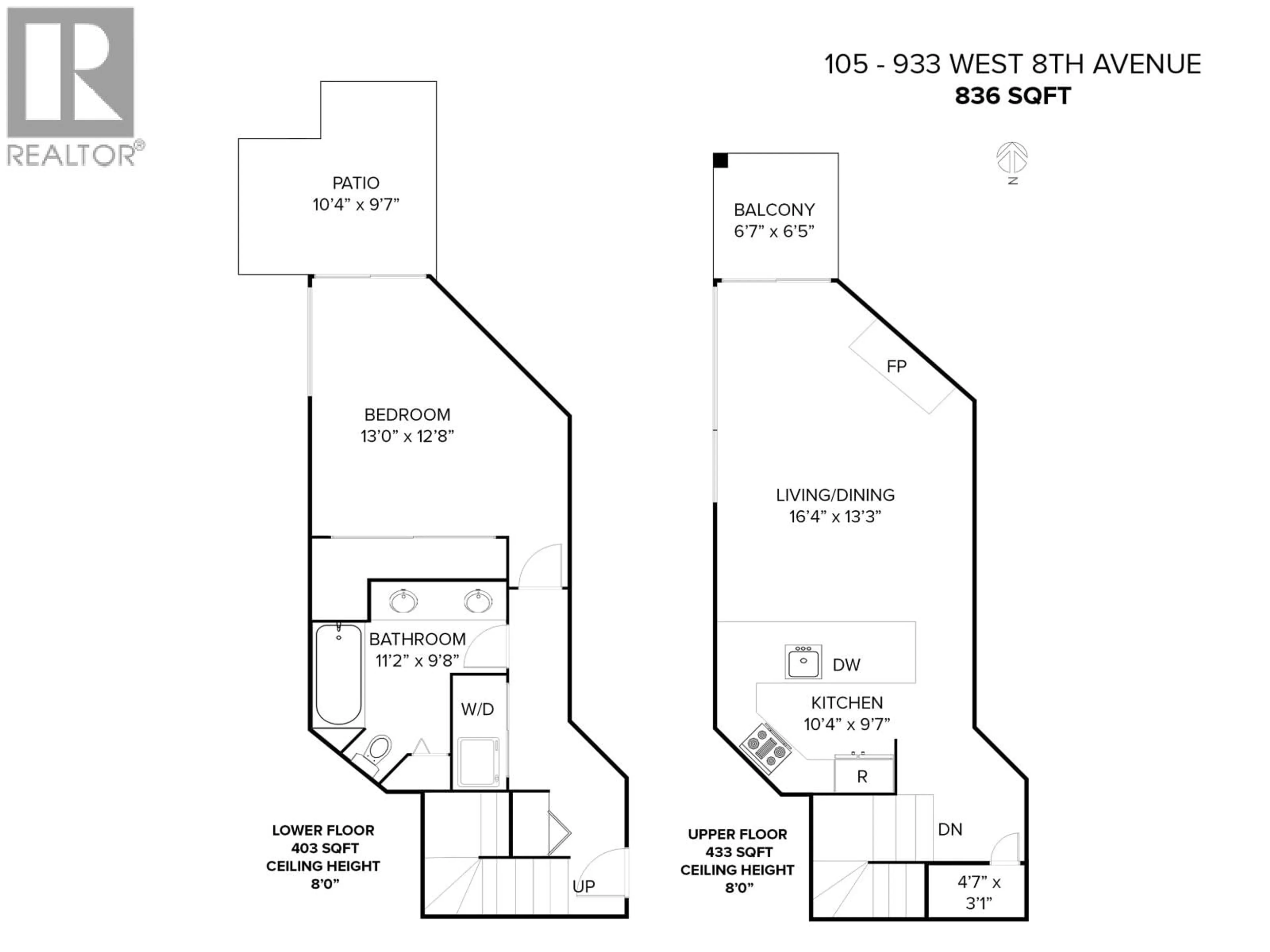 Floor plan for 105 - 933 8TH AVENUE, Vancouver British Columbia V5Z1E4