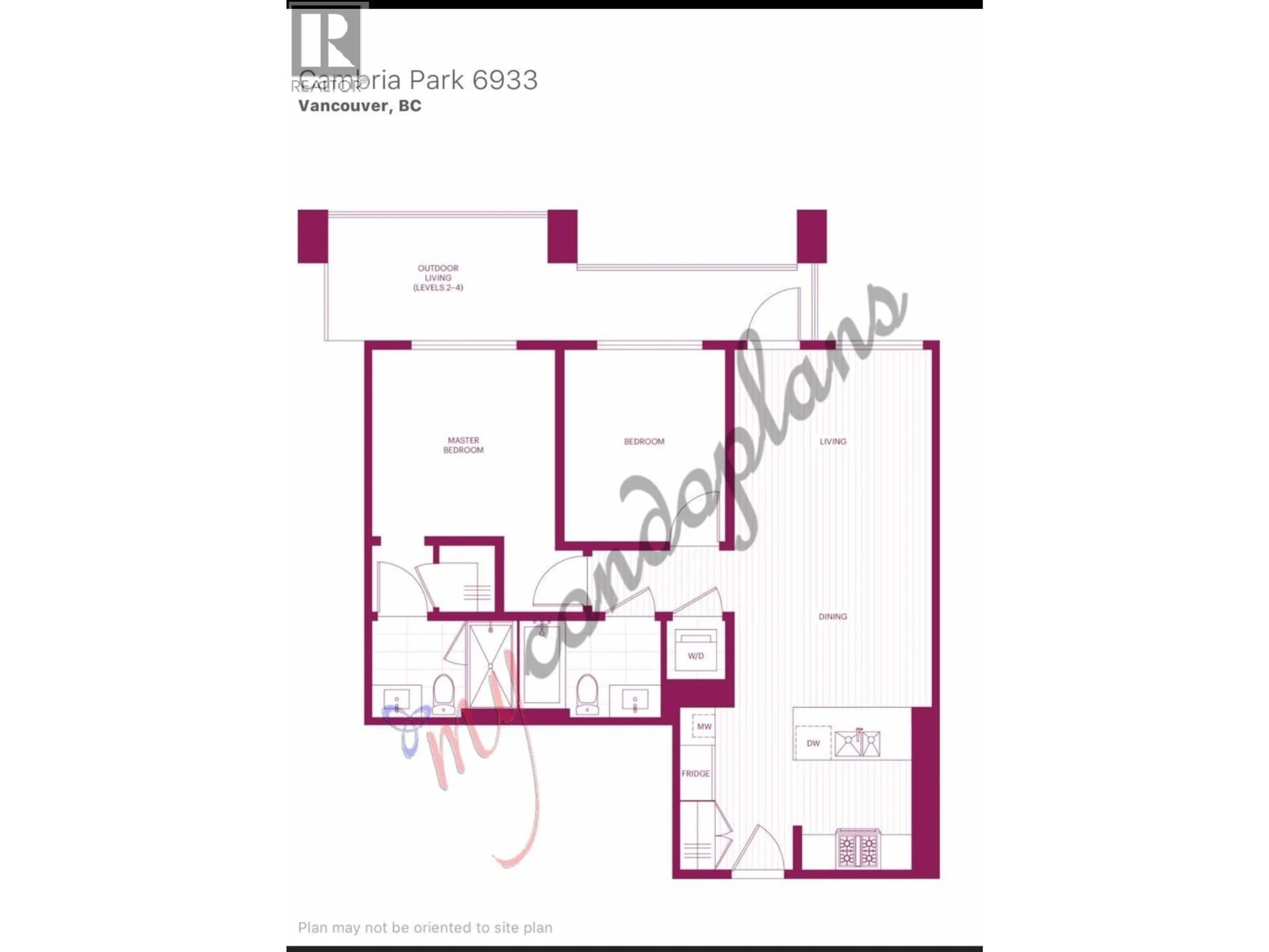 Floor plan for 205 - 6933 CAMBIE STREET, Vancouver British Columbia V6P0J1