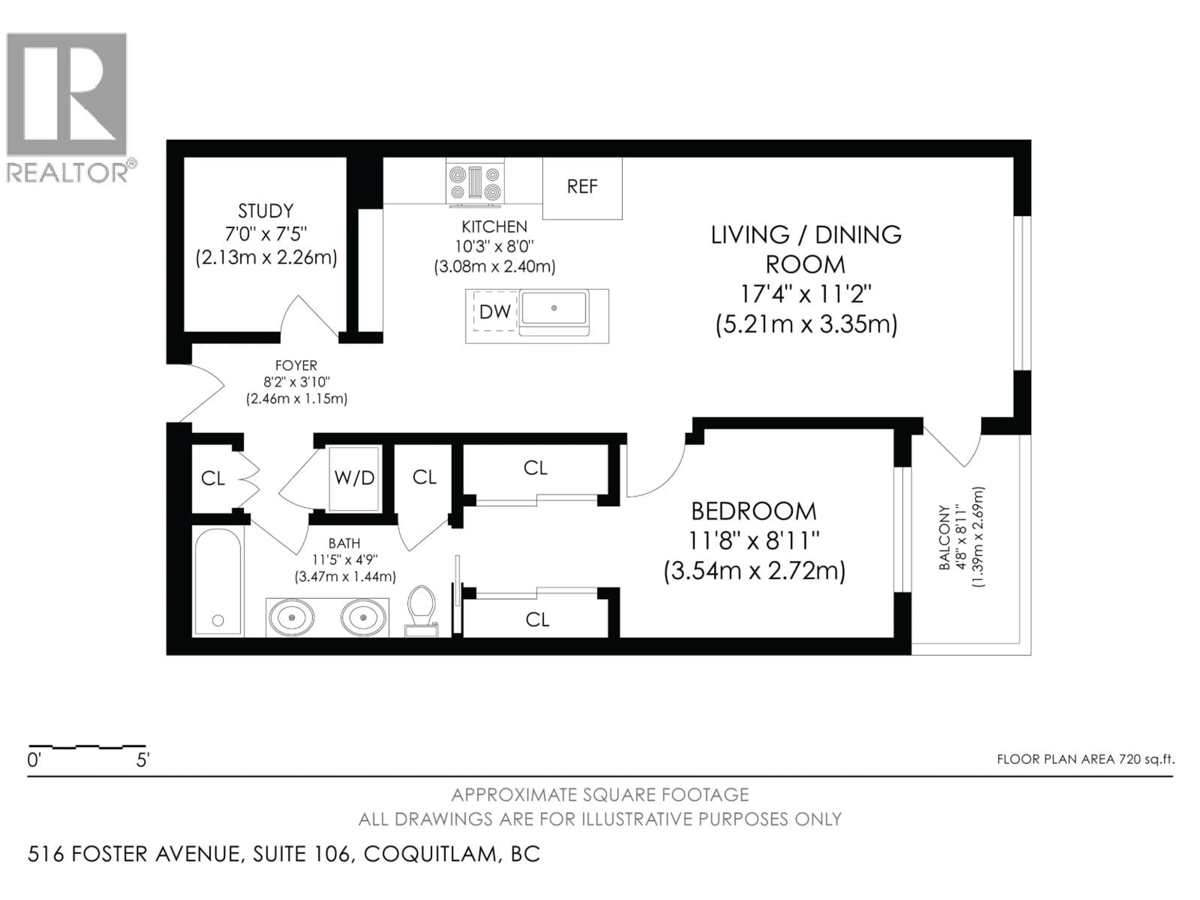 Floor plan for 106 - 516 FOSTER AVENUE, Coquitlam British Columbia V3J0H8