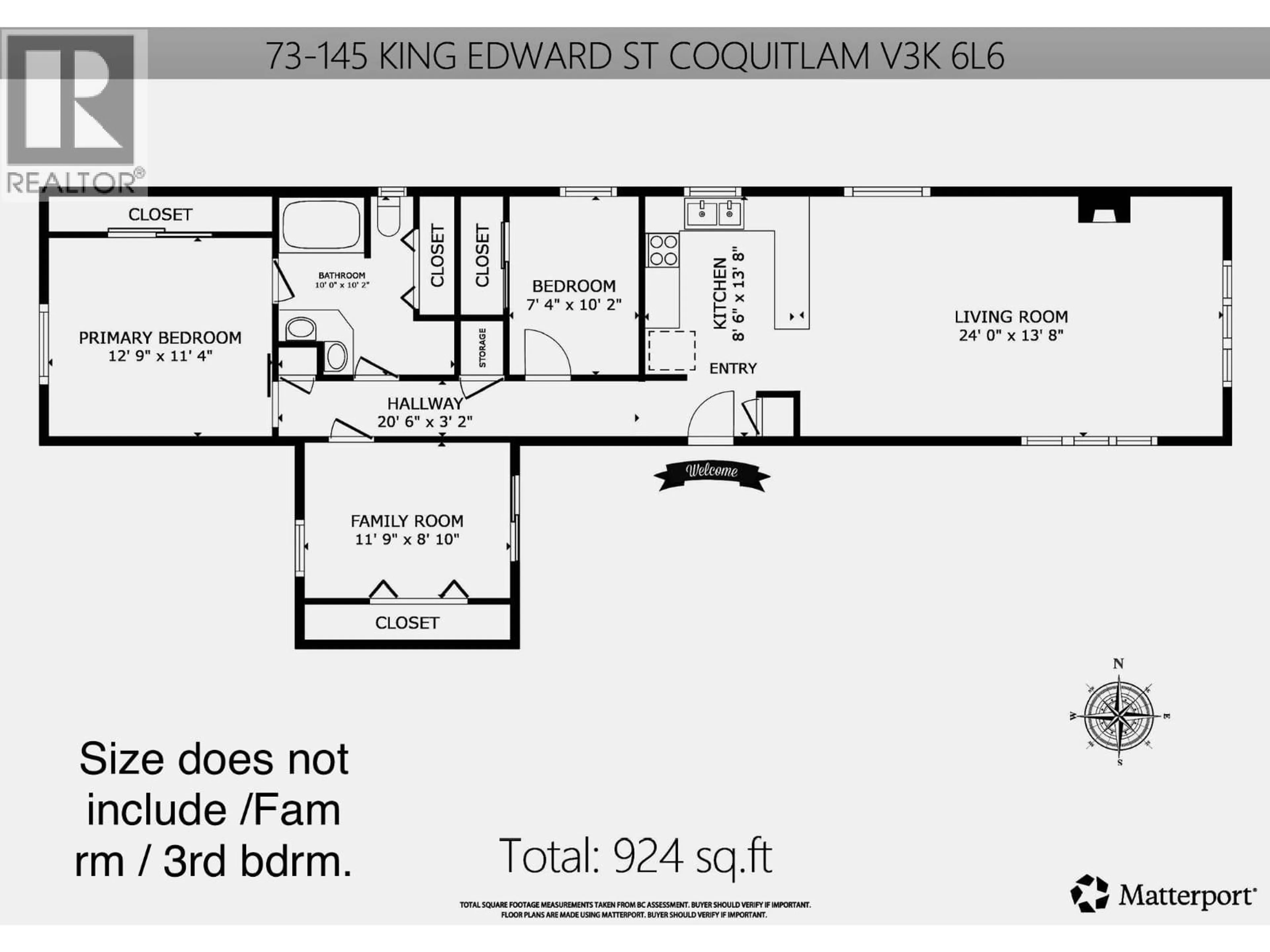 Floor plan for 73 - 145 KING EDWARD STREET, Coquitlam British Columbia V3K6L6