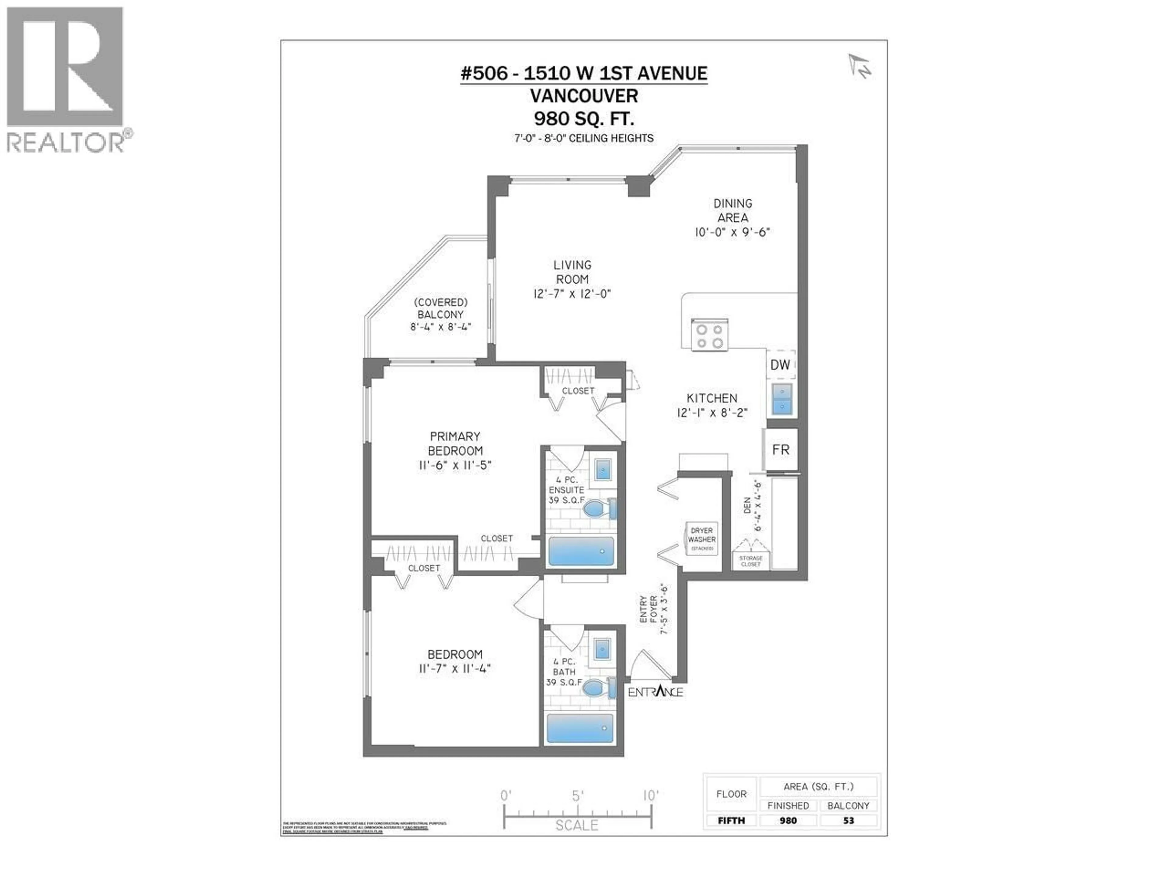 Floor plan for 506 - 1510 1ST AVENUE, Vancouver British Columbia V6J4S3