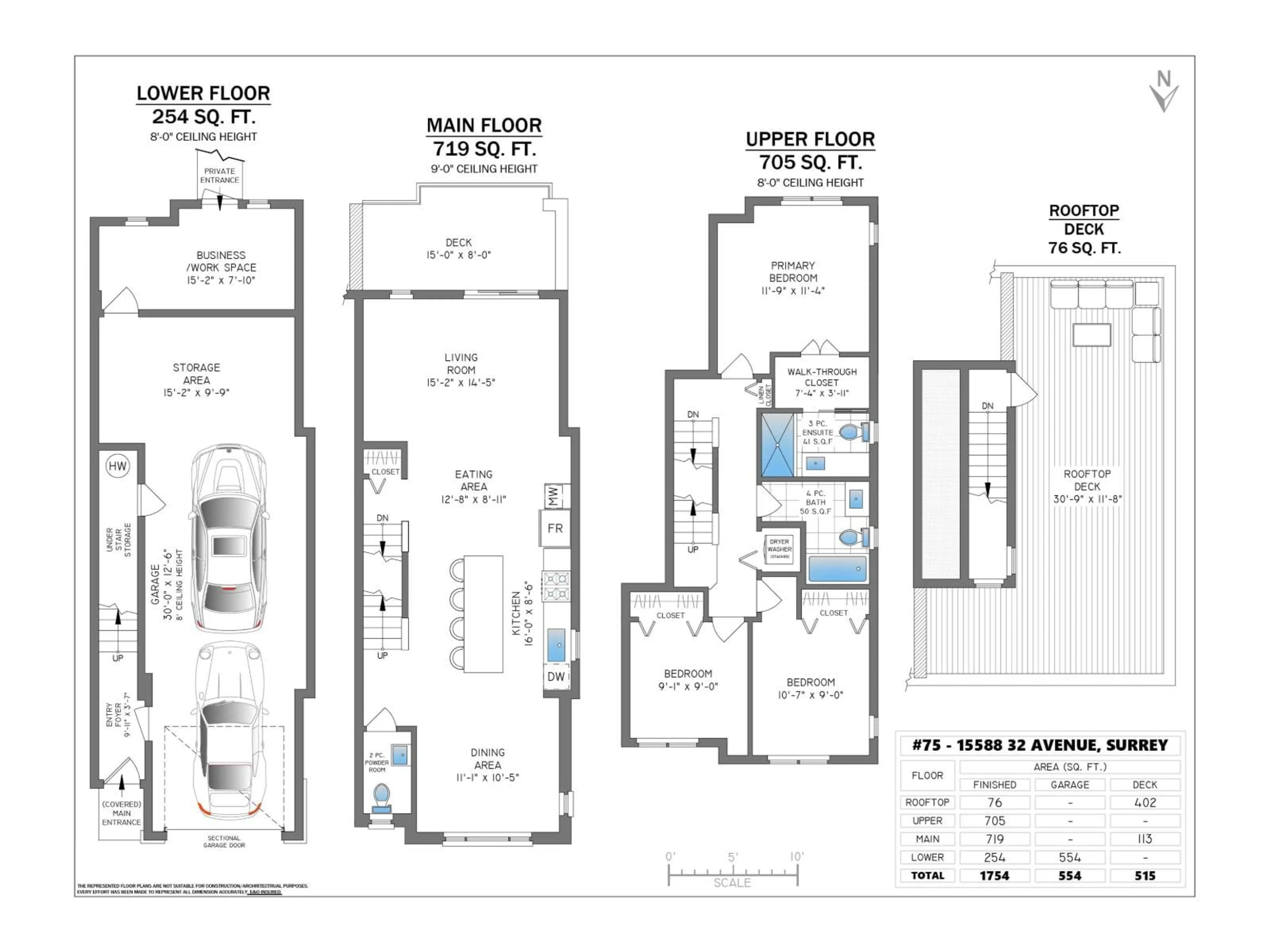 Floor plan for 75 - 15588 32, Surrey British Columbia V3Z0G3