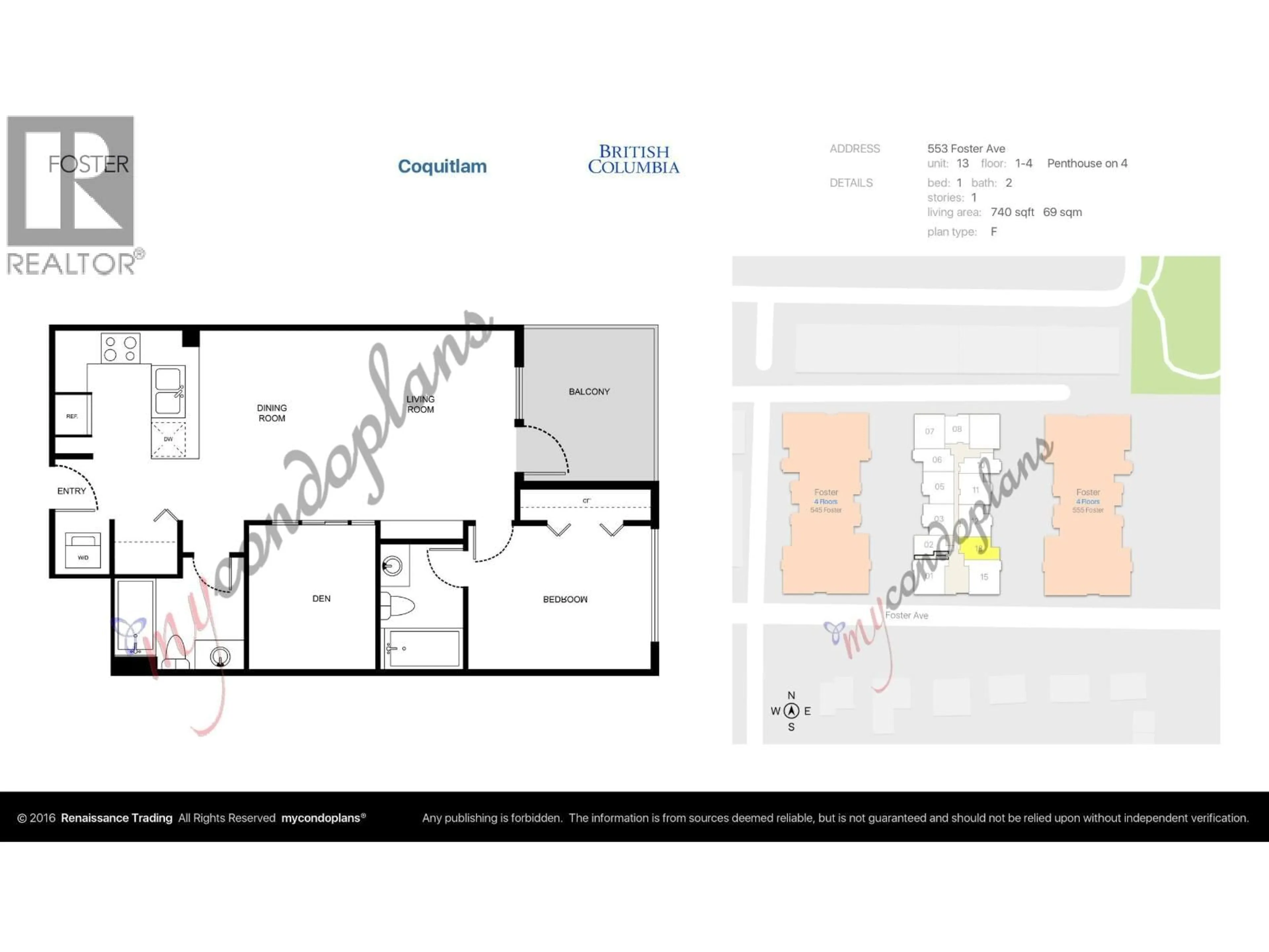 Floor plan for 313 - 553 FOSTER AVENUE, Coquitlam British Columbia V3J0B5