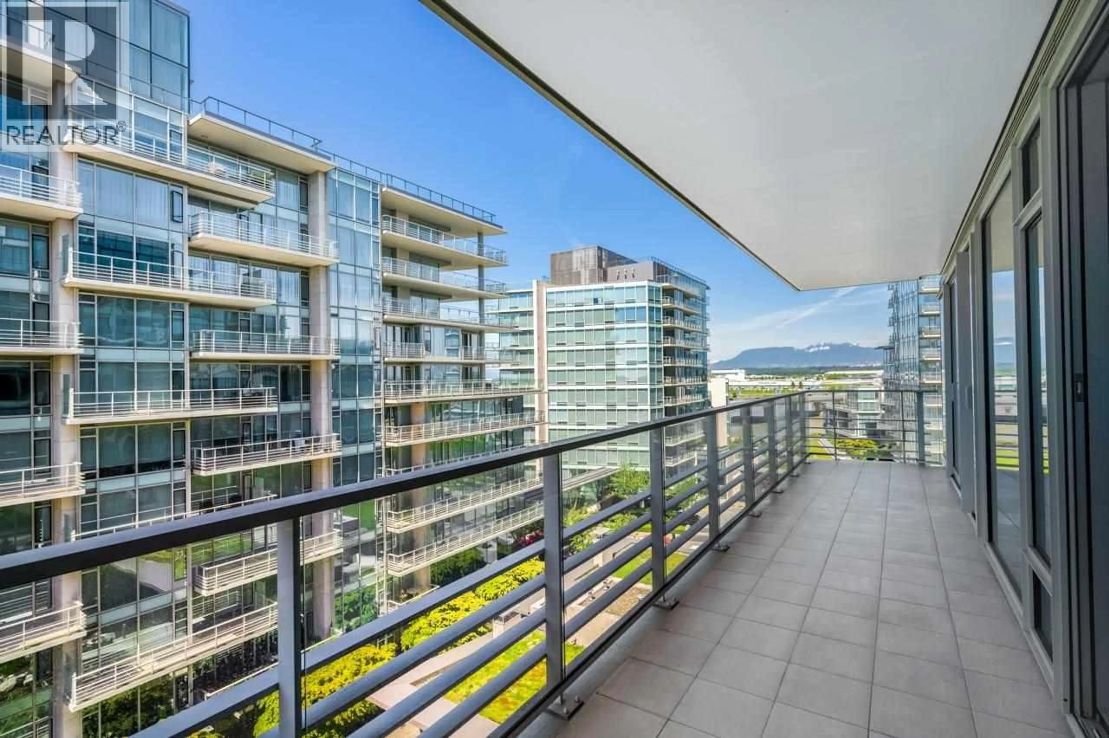 Balcony in the apartment, city buildings view from balcony for 809 - 5199 BRIGHOUSE WAY, Richmond British Columbia V7C0A7