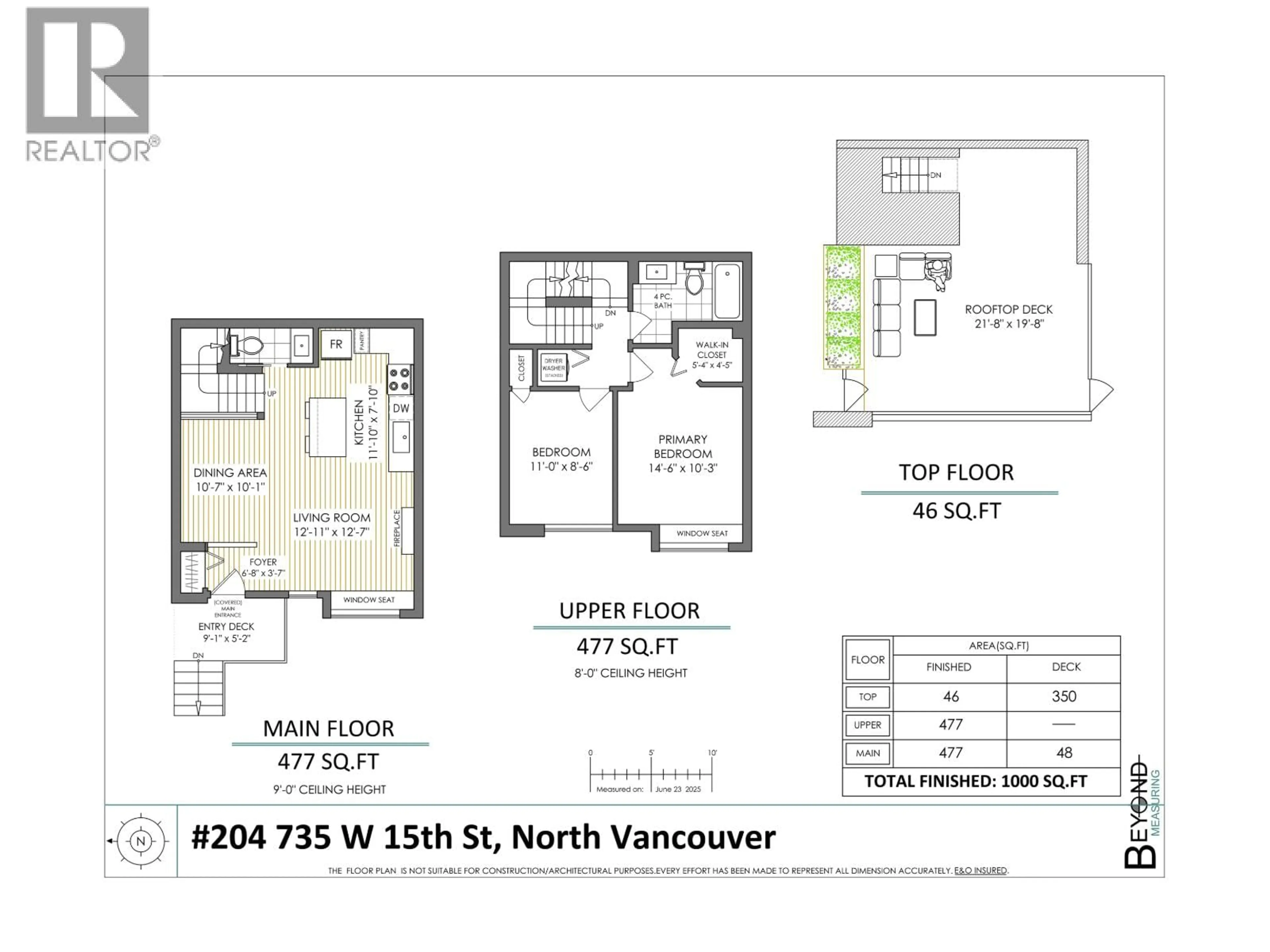 Floor plan for 204 - 735 15TH STREET, North Vancouver British Columbia V7M0B8