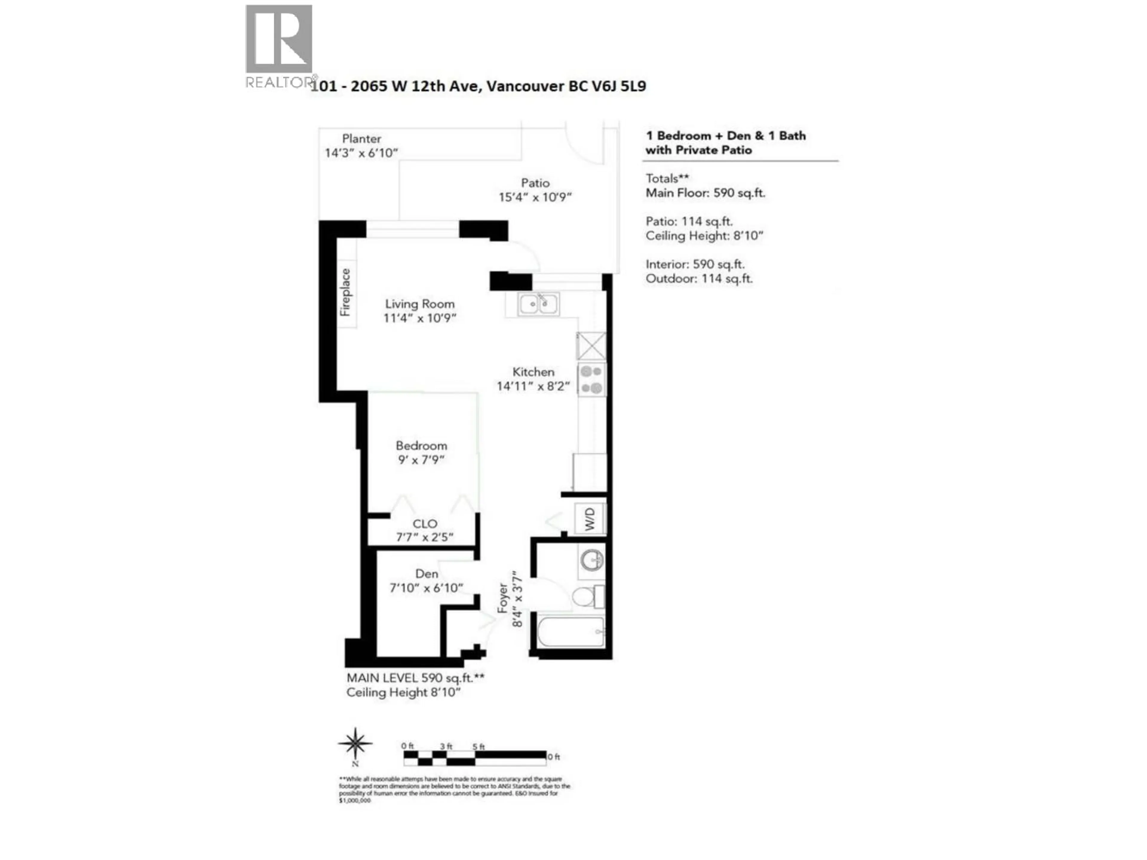 Floor plan for 101 - 2065 12TH AVENUE, Vancouver British Columbia V6J5L9