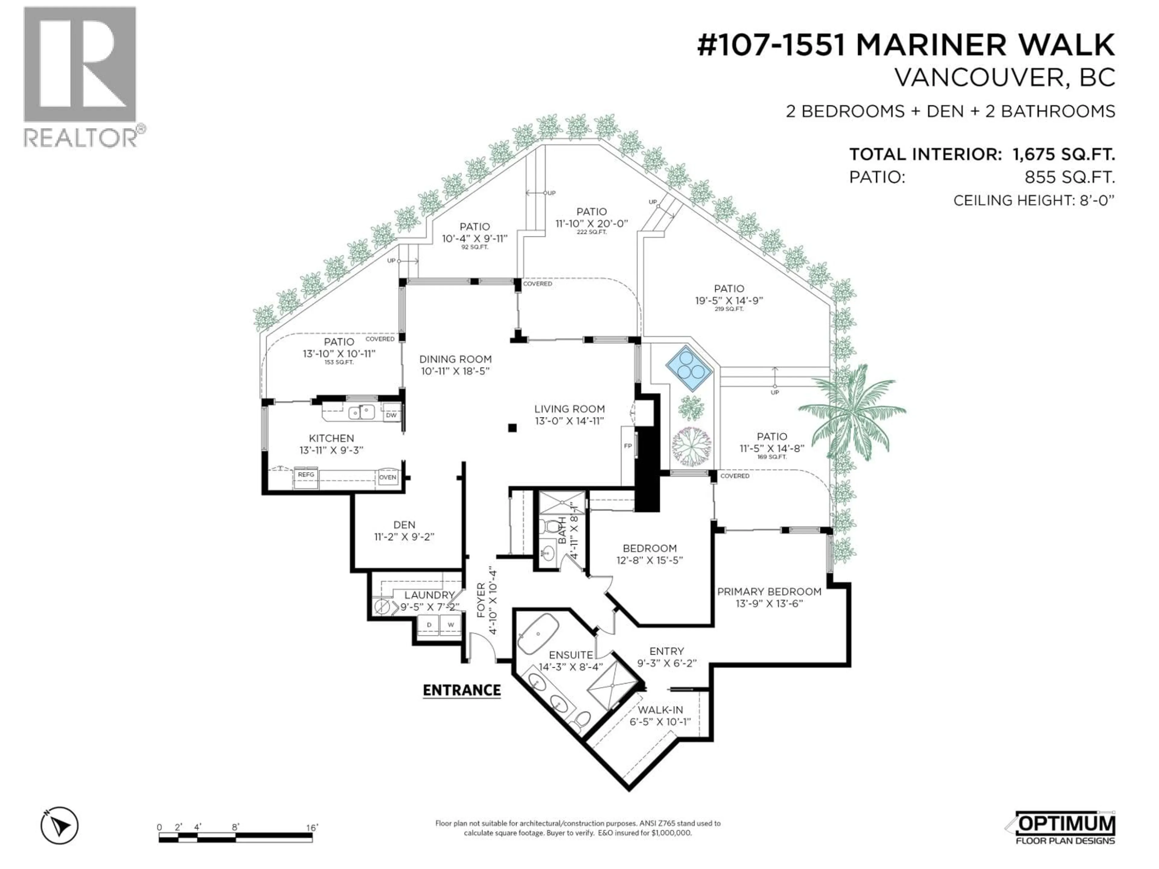 Floor plan for 107 - 1551 MARINER WALK, Vancouver British Columbia V6J4X9