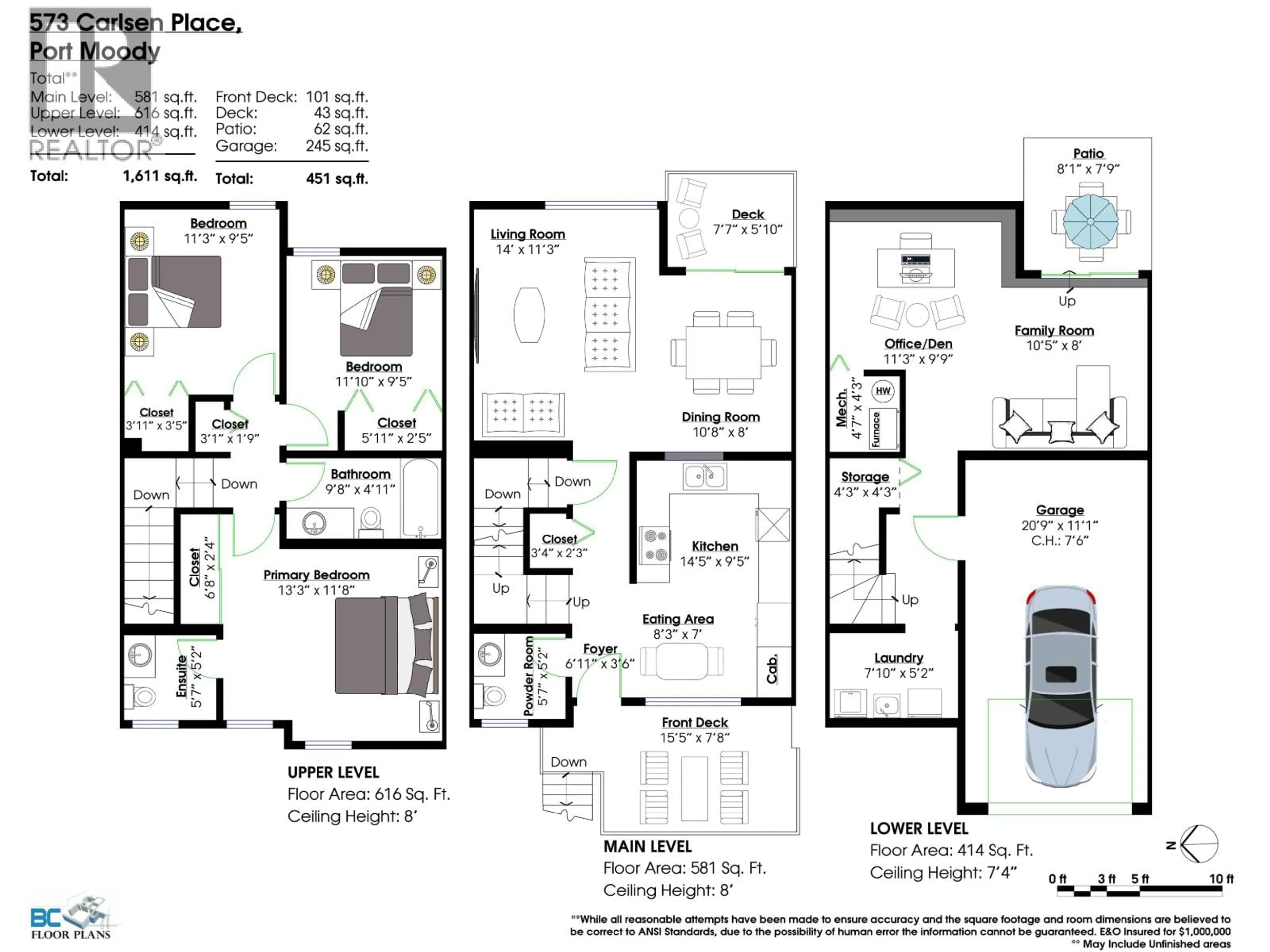 Floor plan for 573 CARLSEN PLACE, Port Moody British Columbia V3H4A1