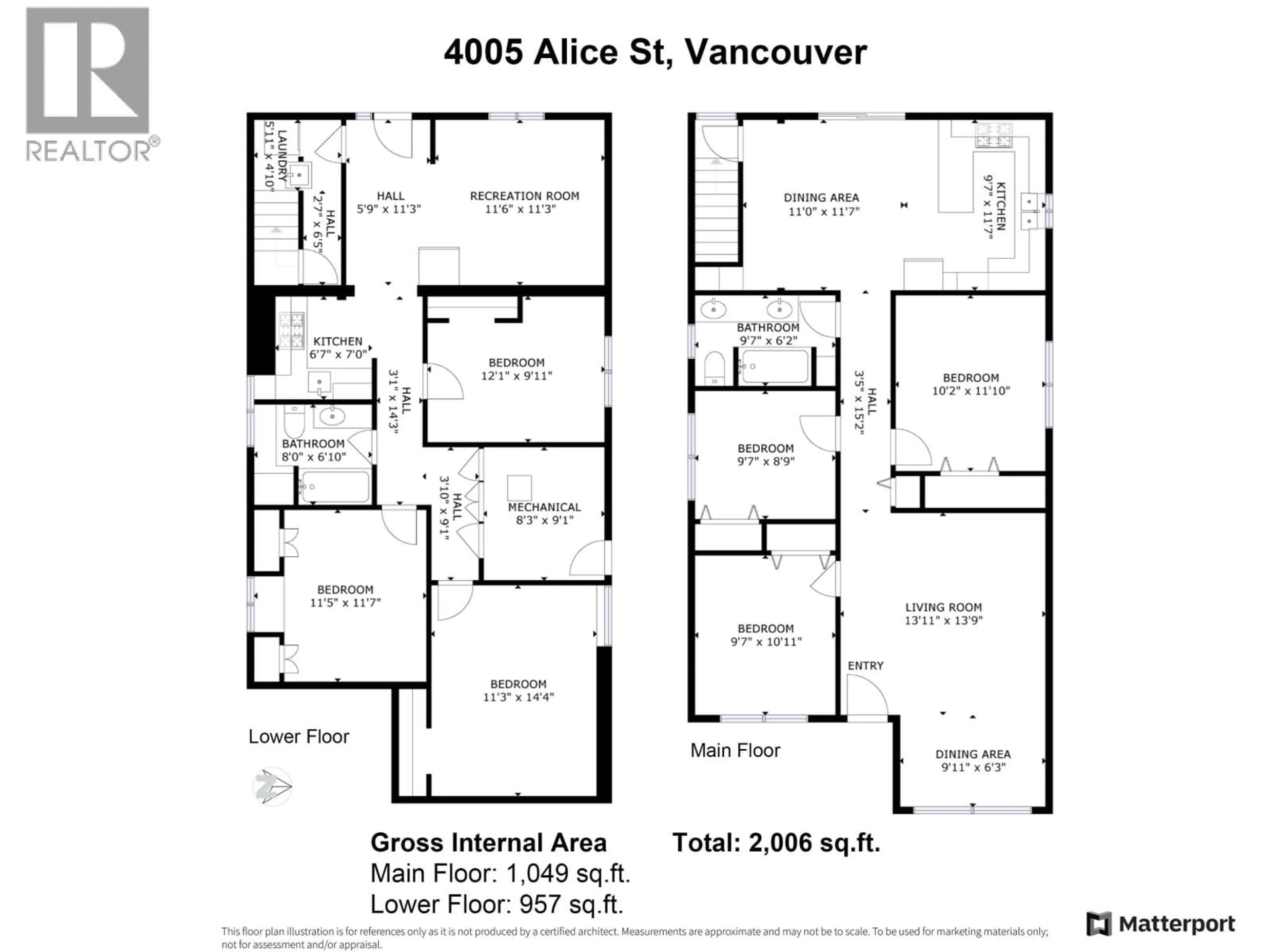 Floor plan for 4005 ALICE STREET, Vancouver British Columbia V5N4J6