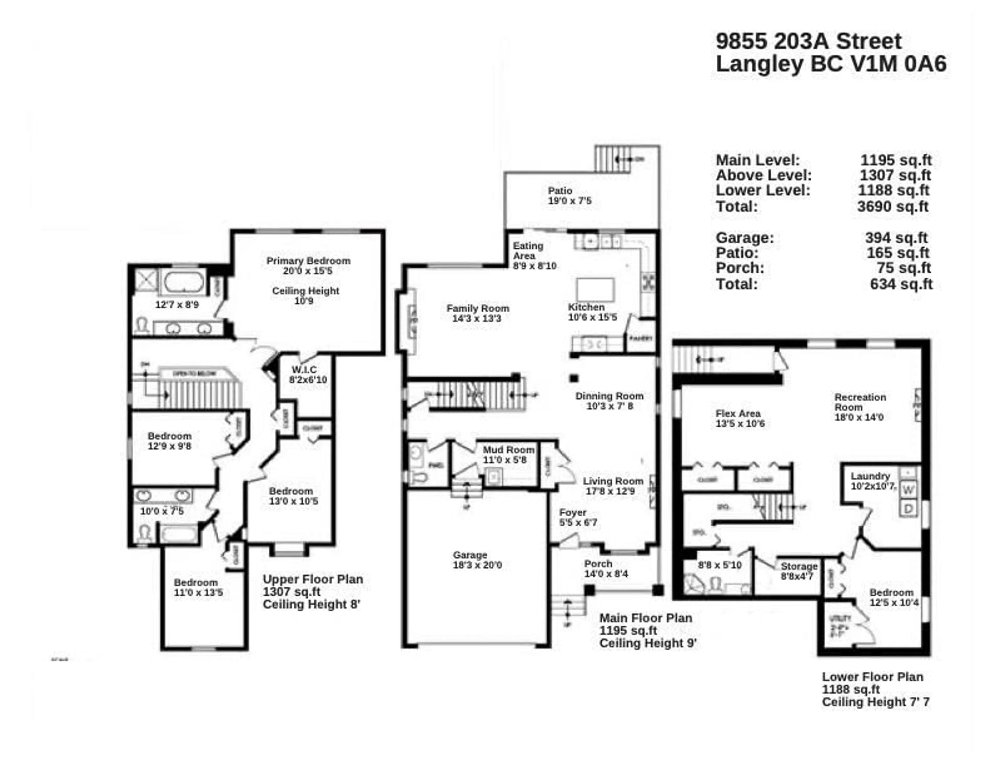 Floor plan for 9855 203A, Langley British Columbia V1M0A6