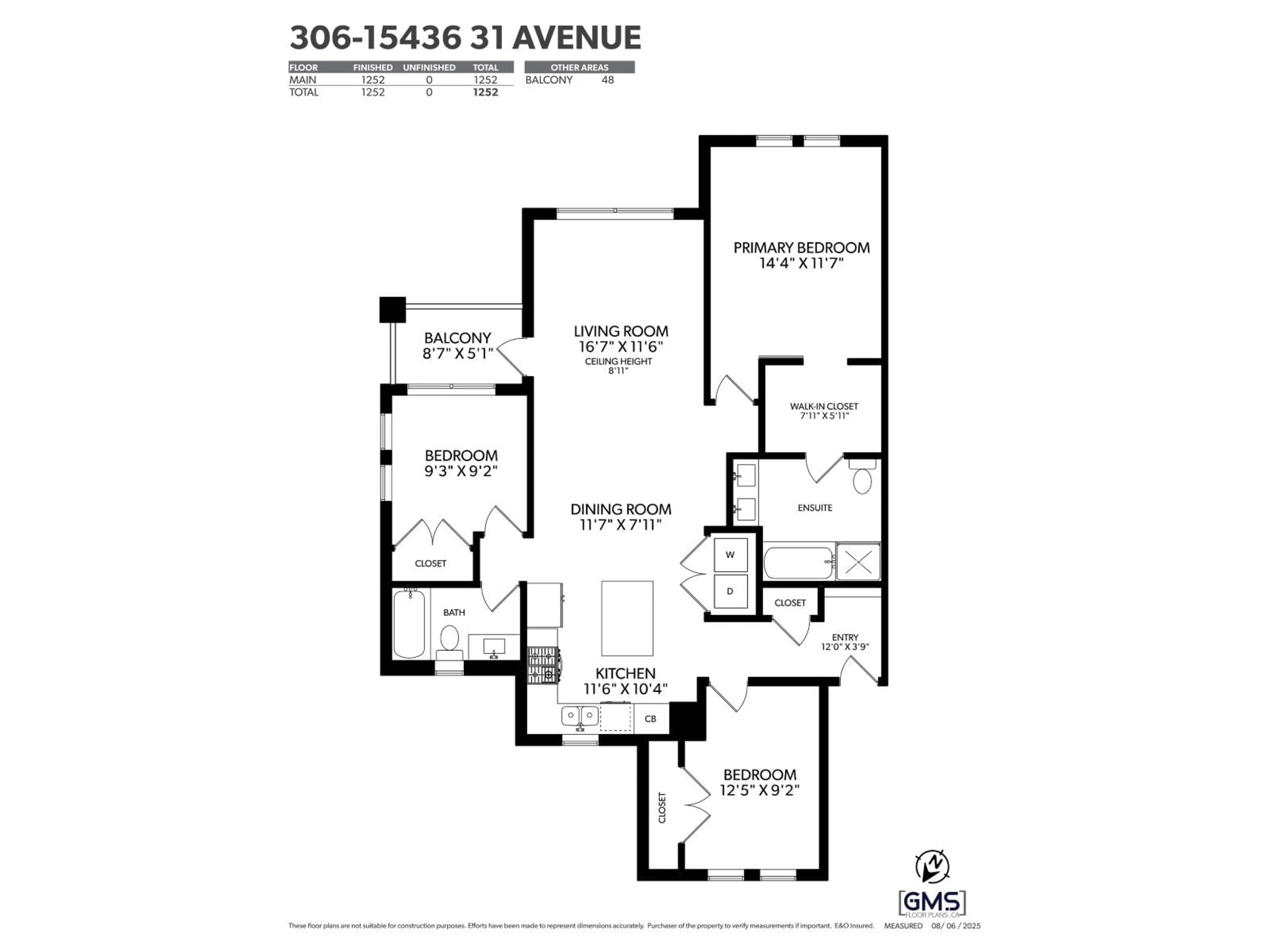 Floor plan for 306 - 15436 31, Surrey British Columbia V3Z1H3