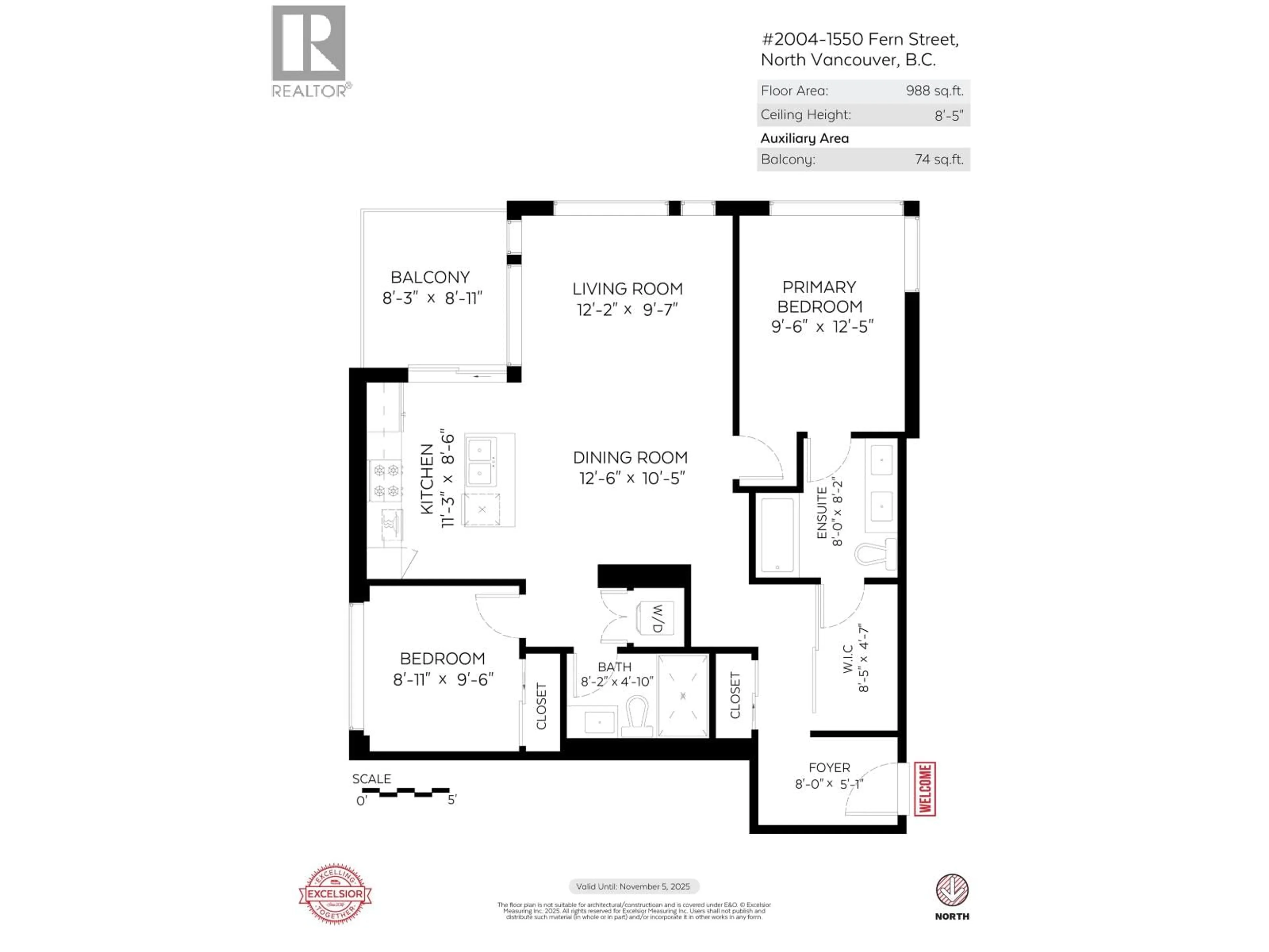 Floor plan for 2004 - 1550 FERN STREET, North Vancouver British Columbia V7J0A9