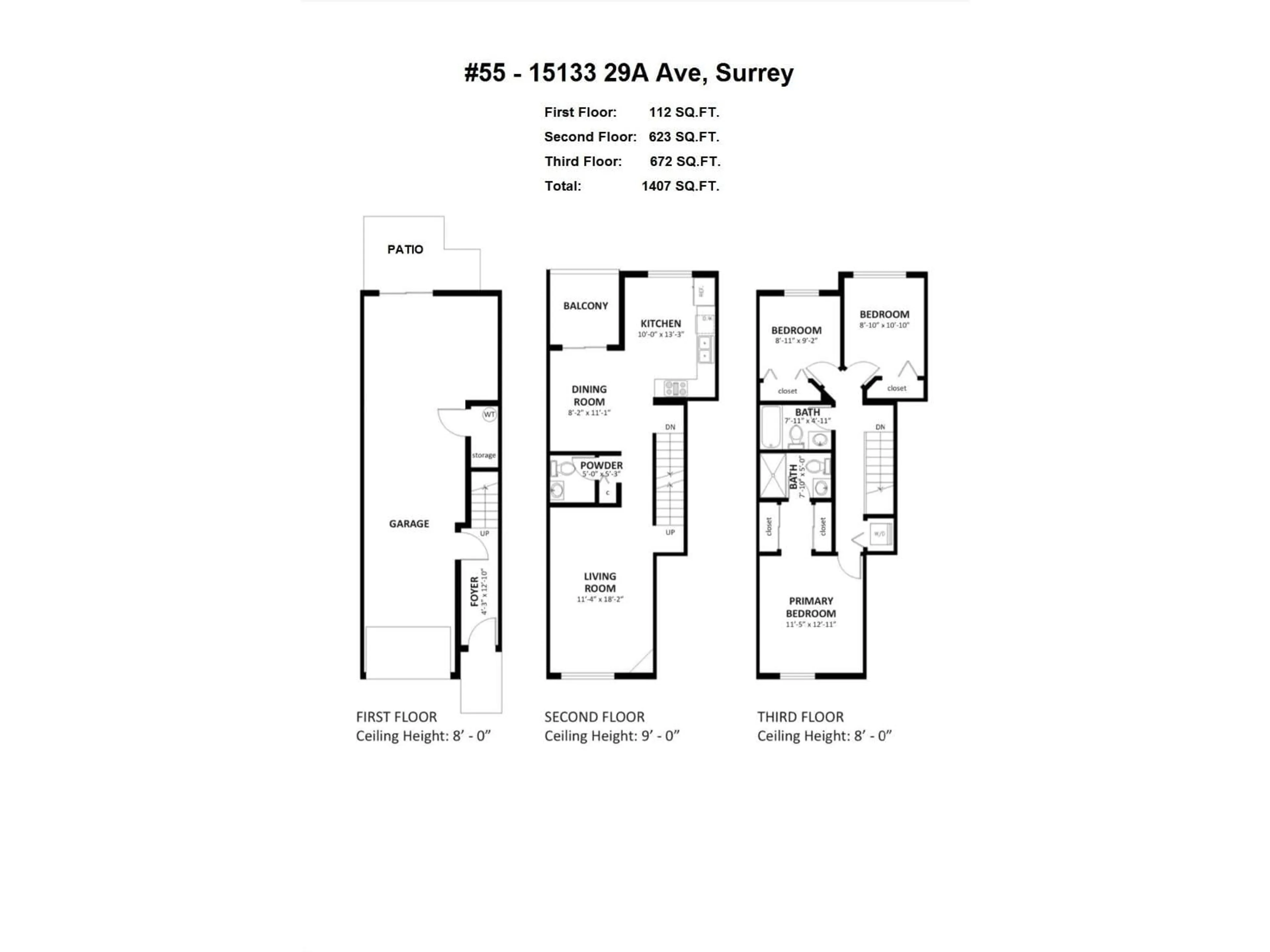 Floor plan for 55 - 15133 29A, Surrey British Columbia V4P3G4