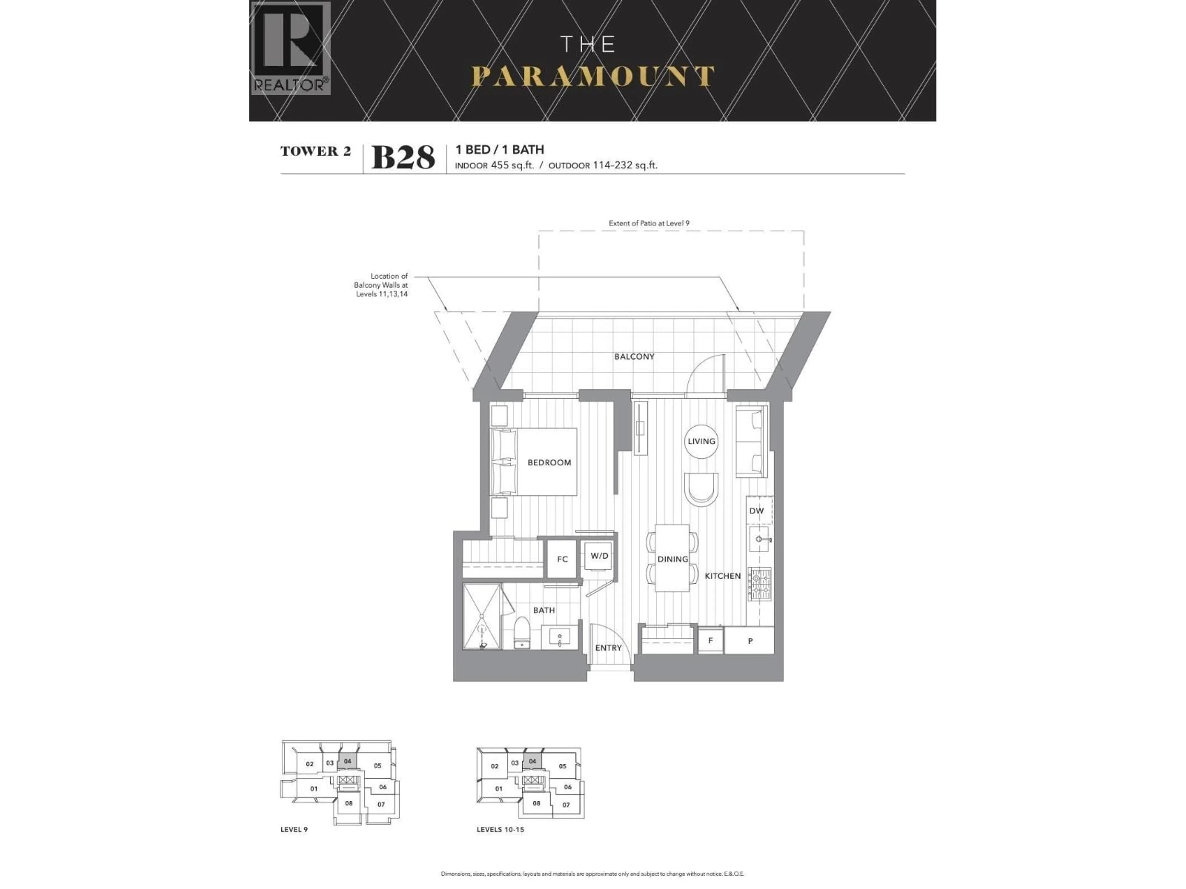 Floor plan for 1404 - 6328 NO. 3 ROAD, Richmond British Columbia V6Y0L6