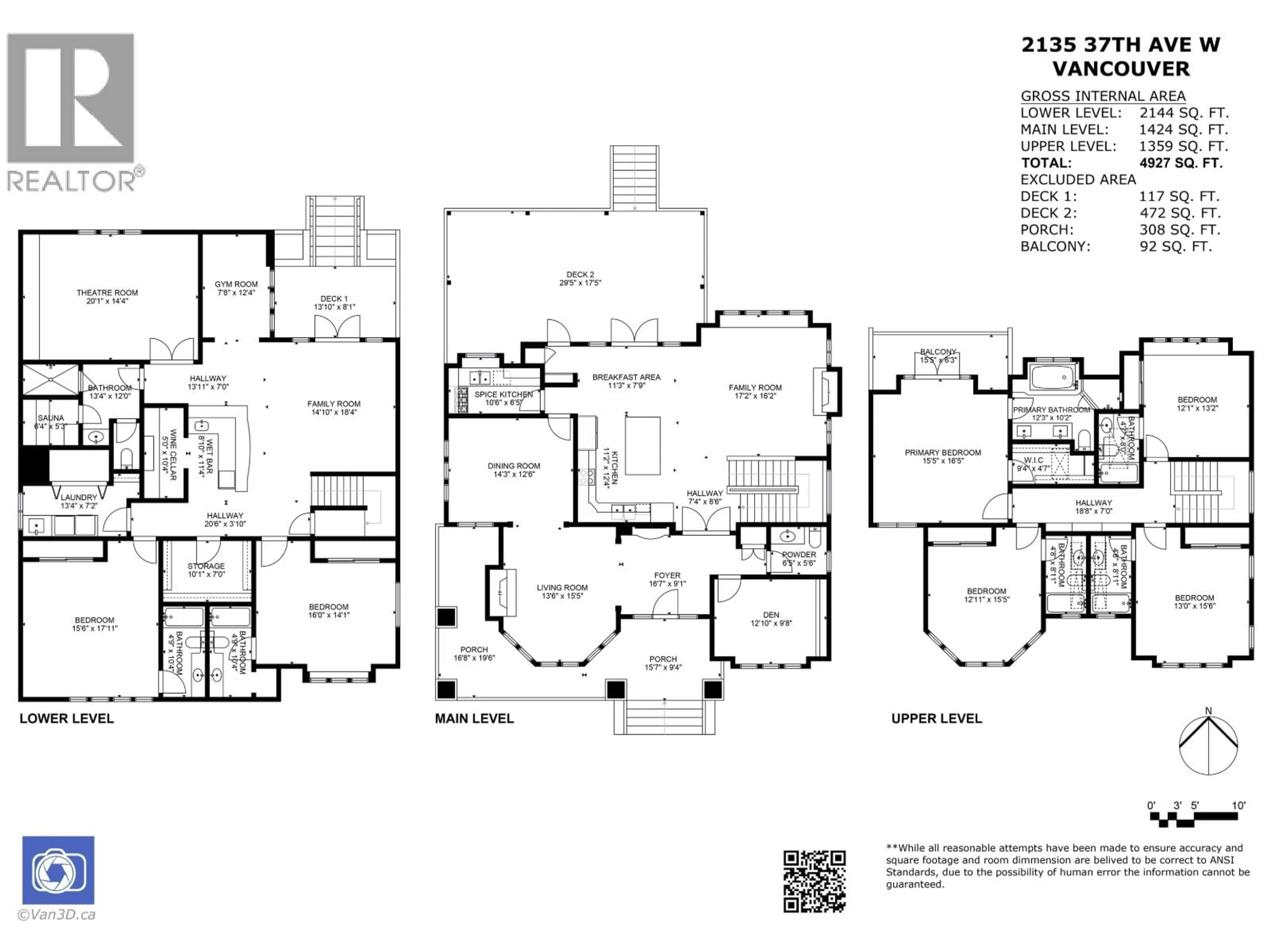 Floor plan for 2135 37TH AVENUE, Vancouver British Columbia V6M1N9
