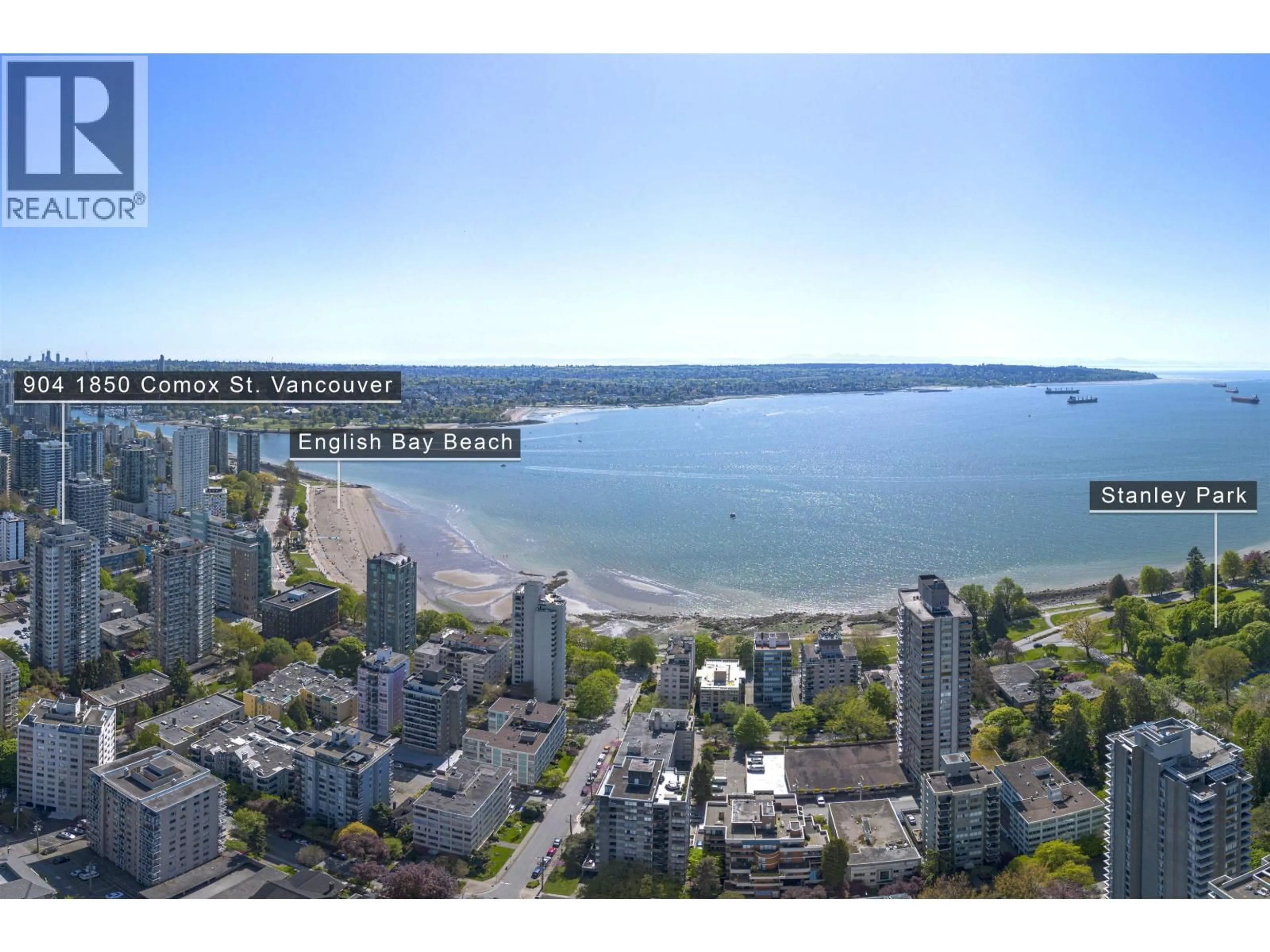 A pic from outside/outdoor area/front of a property/back of a property/a pic from drone, water/lake/river/ocean view for 904 - 1850 COMOX STREET, Vancouver British Columbia V6G1R3