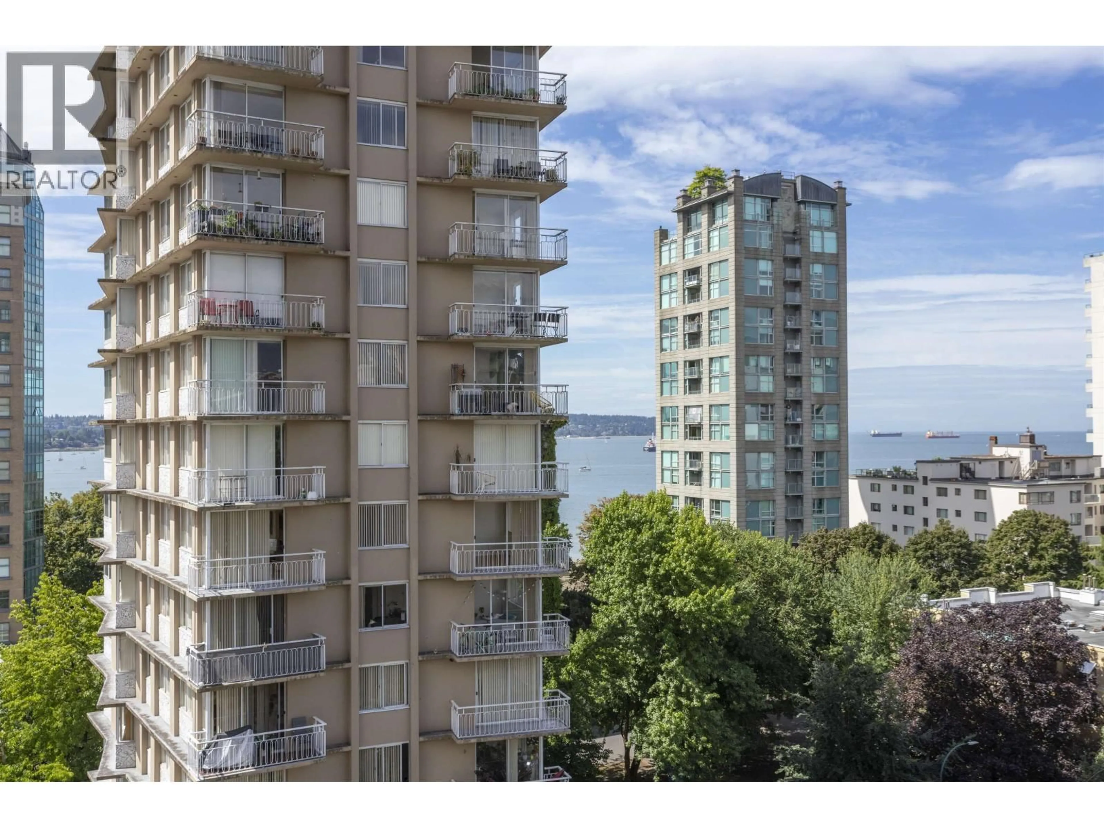 Balcony in the apartment, city buildings view from balcony for 904 - 1850 COMOX STREET, Vancouver British Columbia V6G1R3