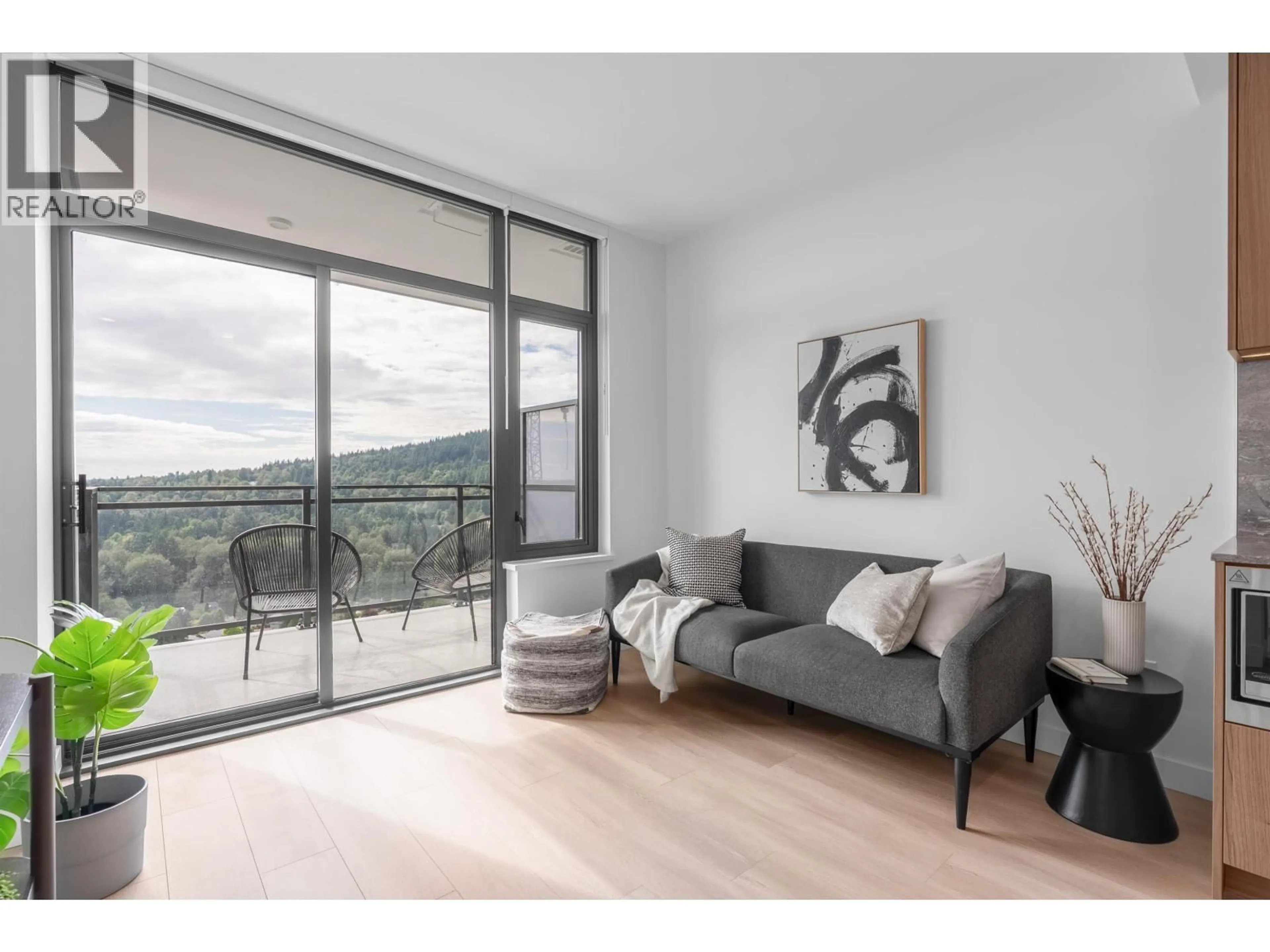 Living room with furniture, wood/laminate floor for 2203 - 626 CLAREMONT STREET, Coquitlam British Columbia V3J3T4