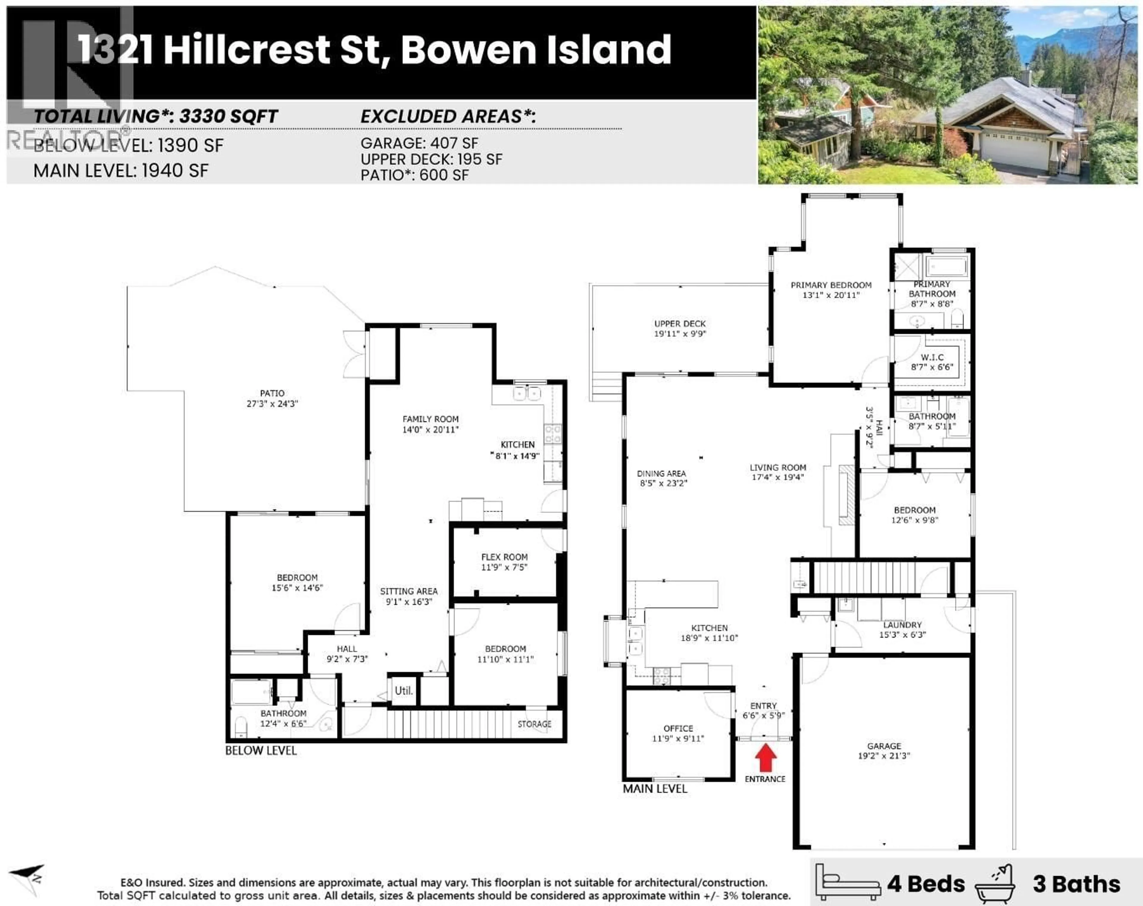 Floor plan for 1321 HILLCREST ROAD, Bowen Island British Columbia V0N1G1