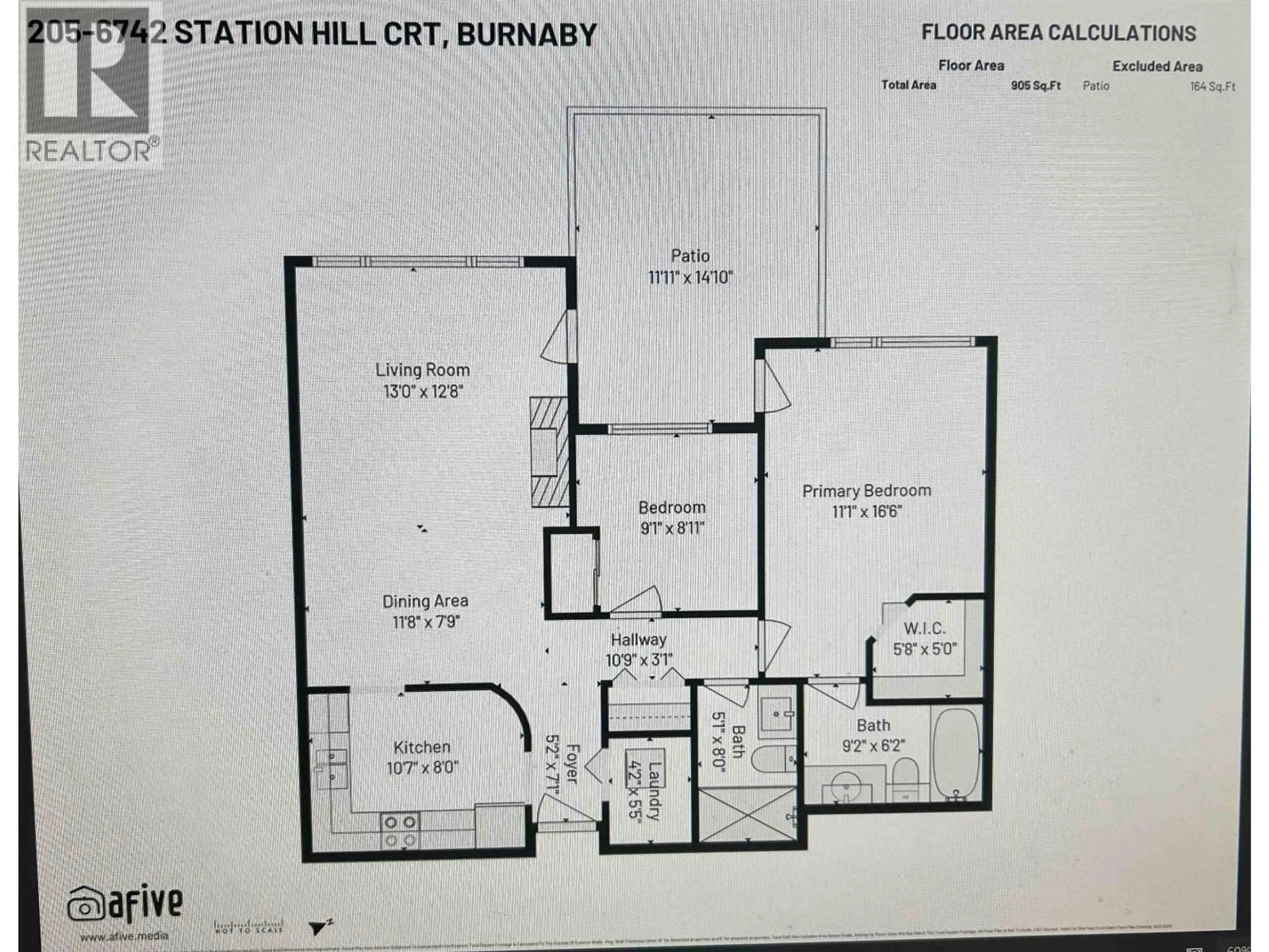 Floor plan for 205 - 6742 STATION HILL COURT, Burnaby British Columbia V3N4V2