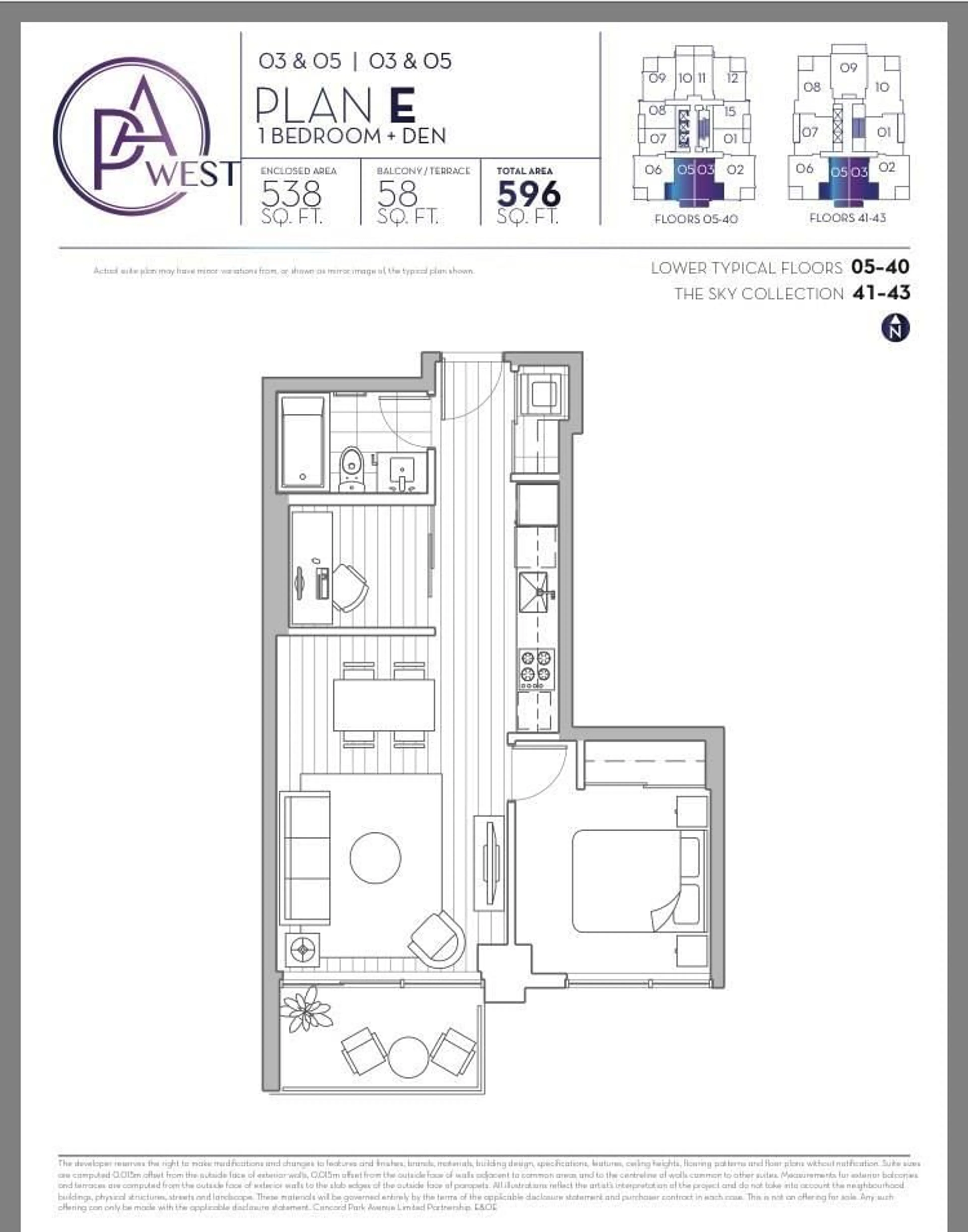 Floor plan for 1103 - 13696 100, Surrey British Columbia V3T0L5