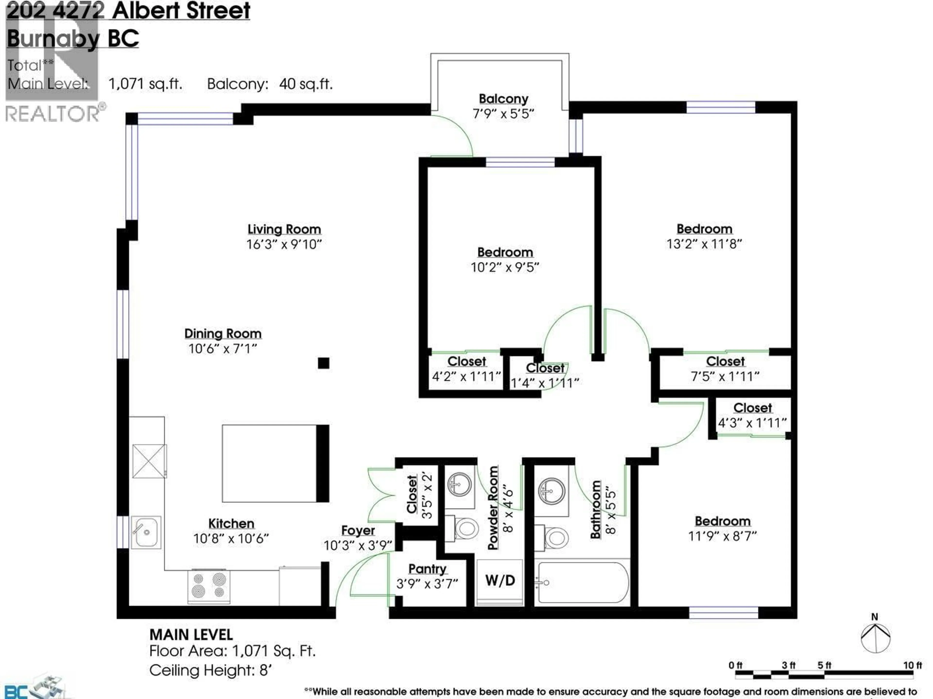 Floor plan for 202 - 4272 ALBERT STREET, Burnaby British Columbia V5C2E8