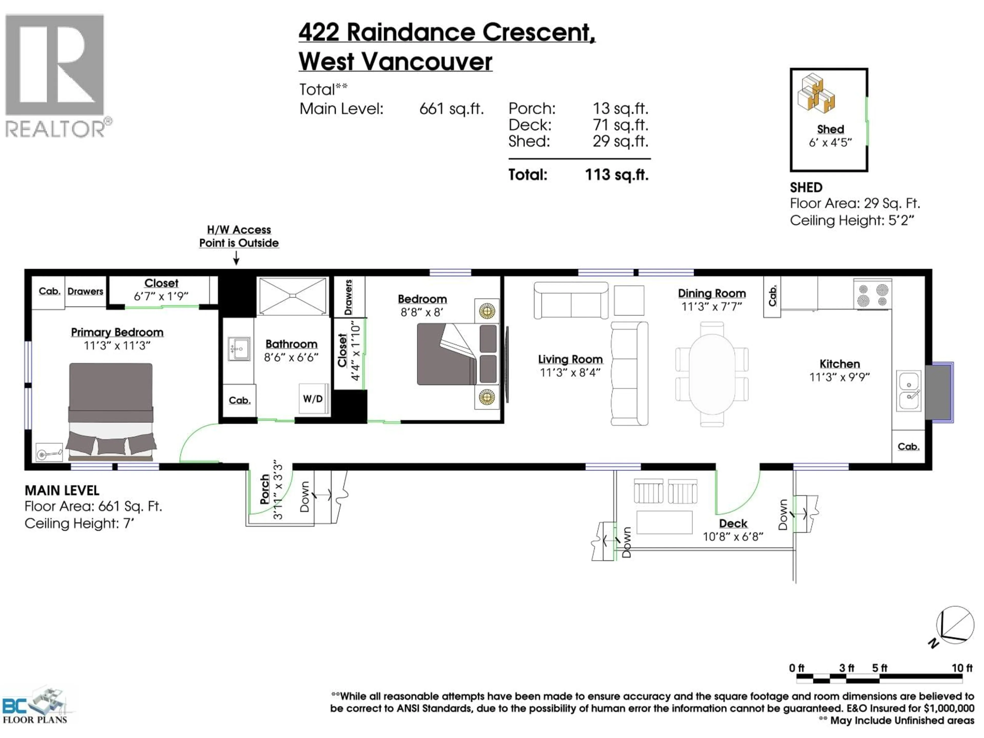 Floor plan for 422 RAINDANCE CRESCENT, West Vancouver British Columbia V7P1C2