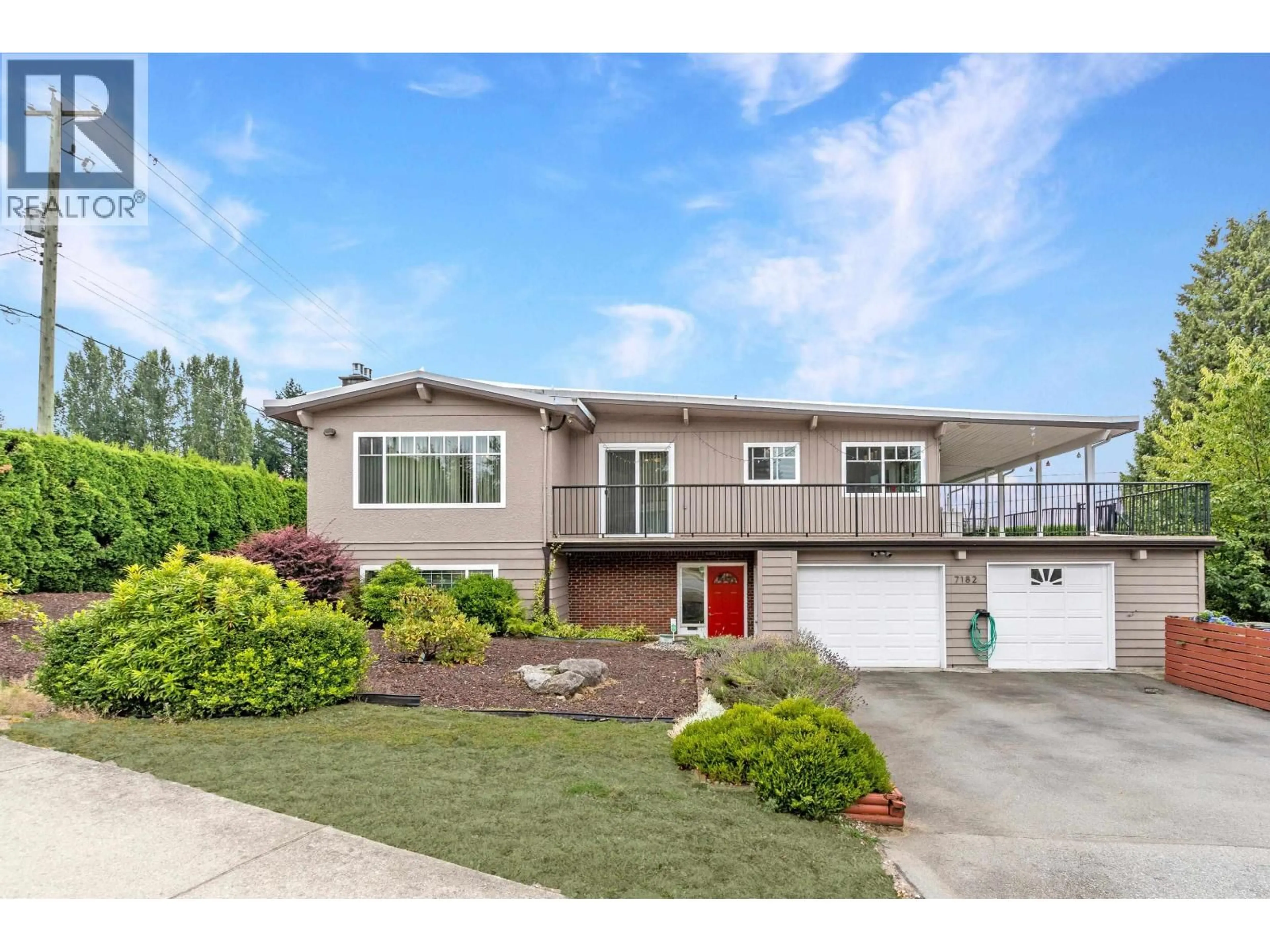Home with vinyl exterior material, street for 7182 GIBSON STREET, Burnaby British Columbia V5A1P3