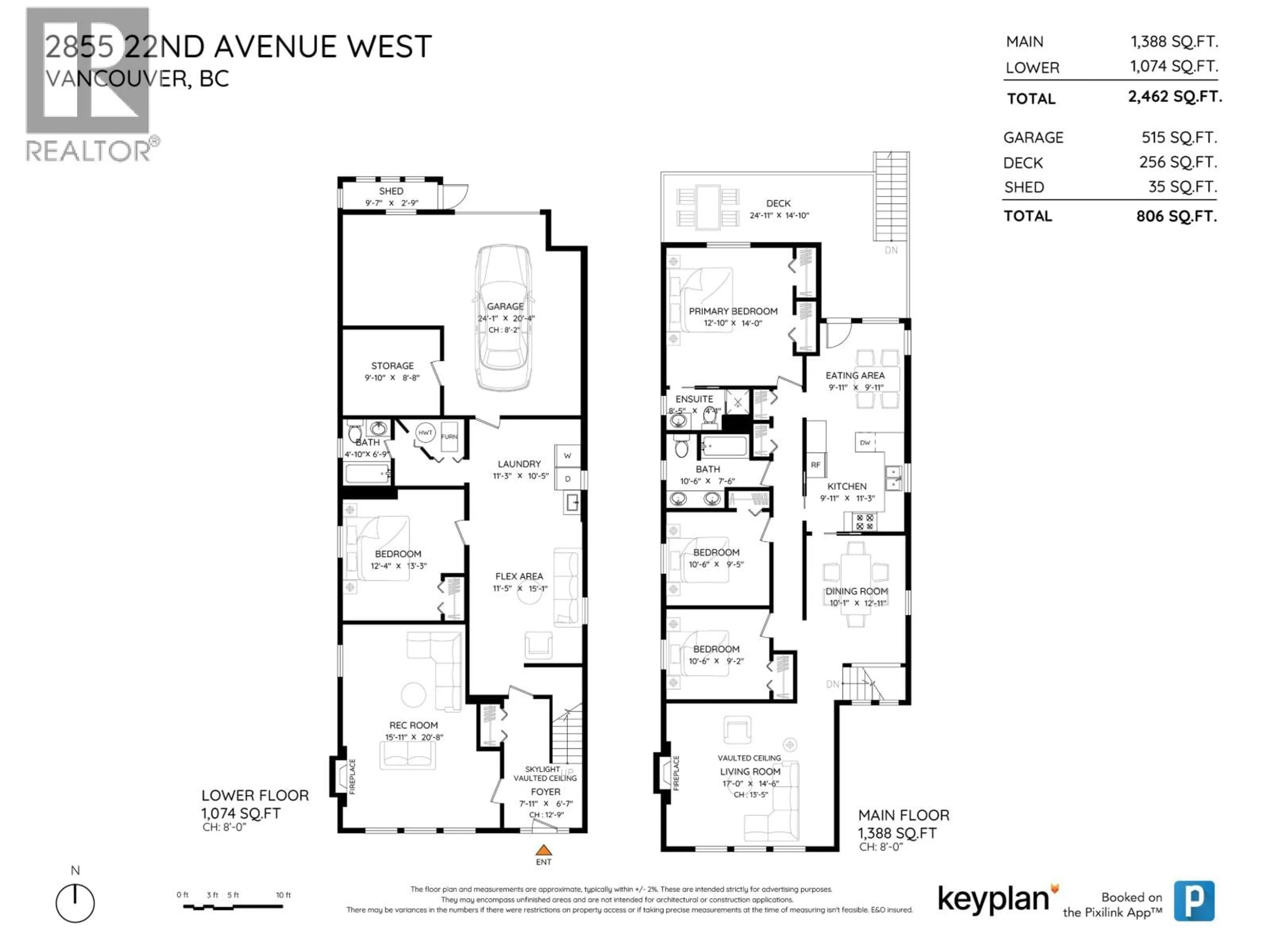 Floor plan for 2855 22ND AVENUE, Vancouver British Columbia V6L1M7