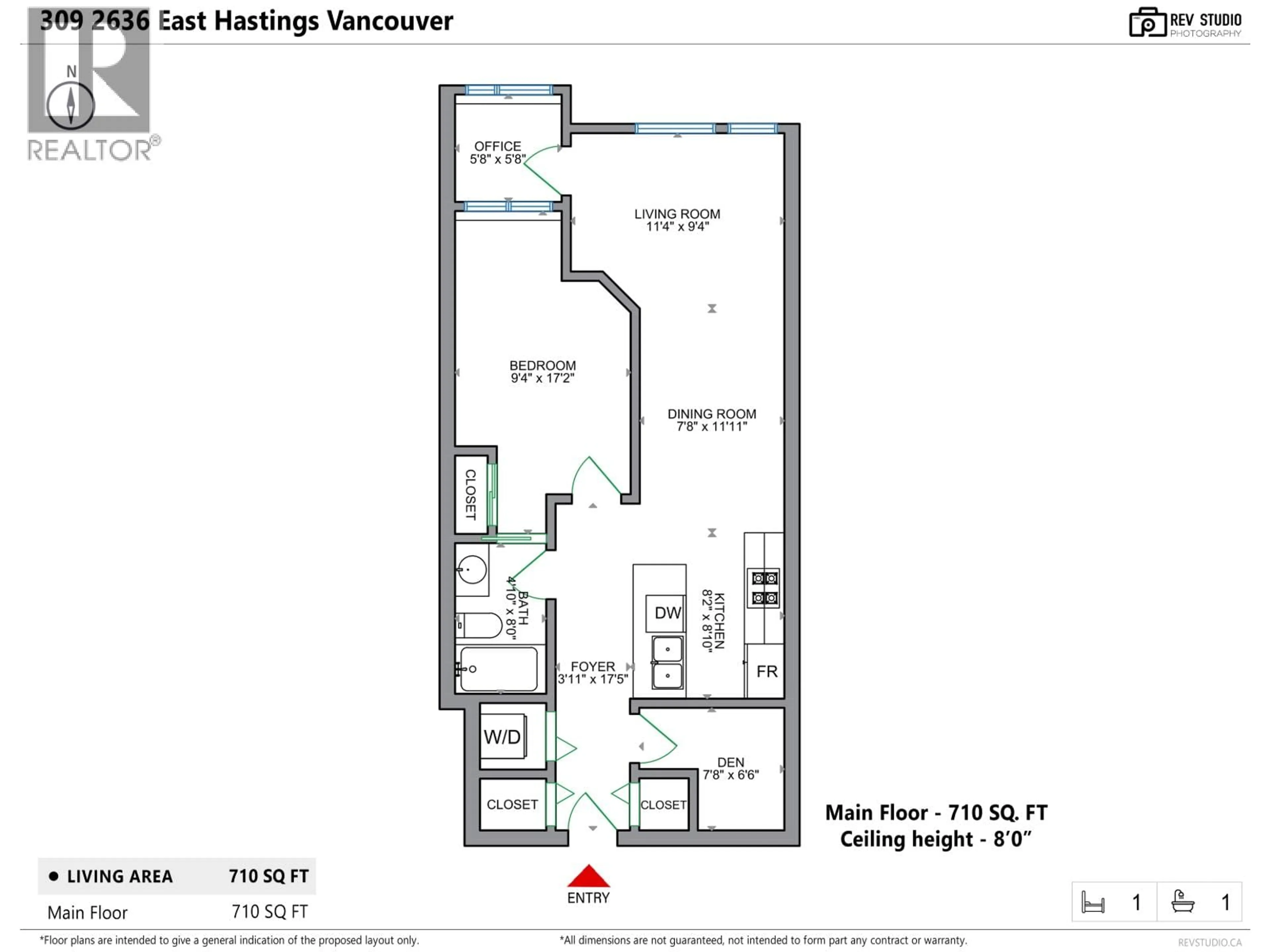 Floor plan for 309 - 2636 HASTINGS STREET, Vancouver British Columbia V5K0A4