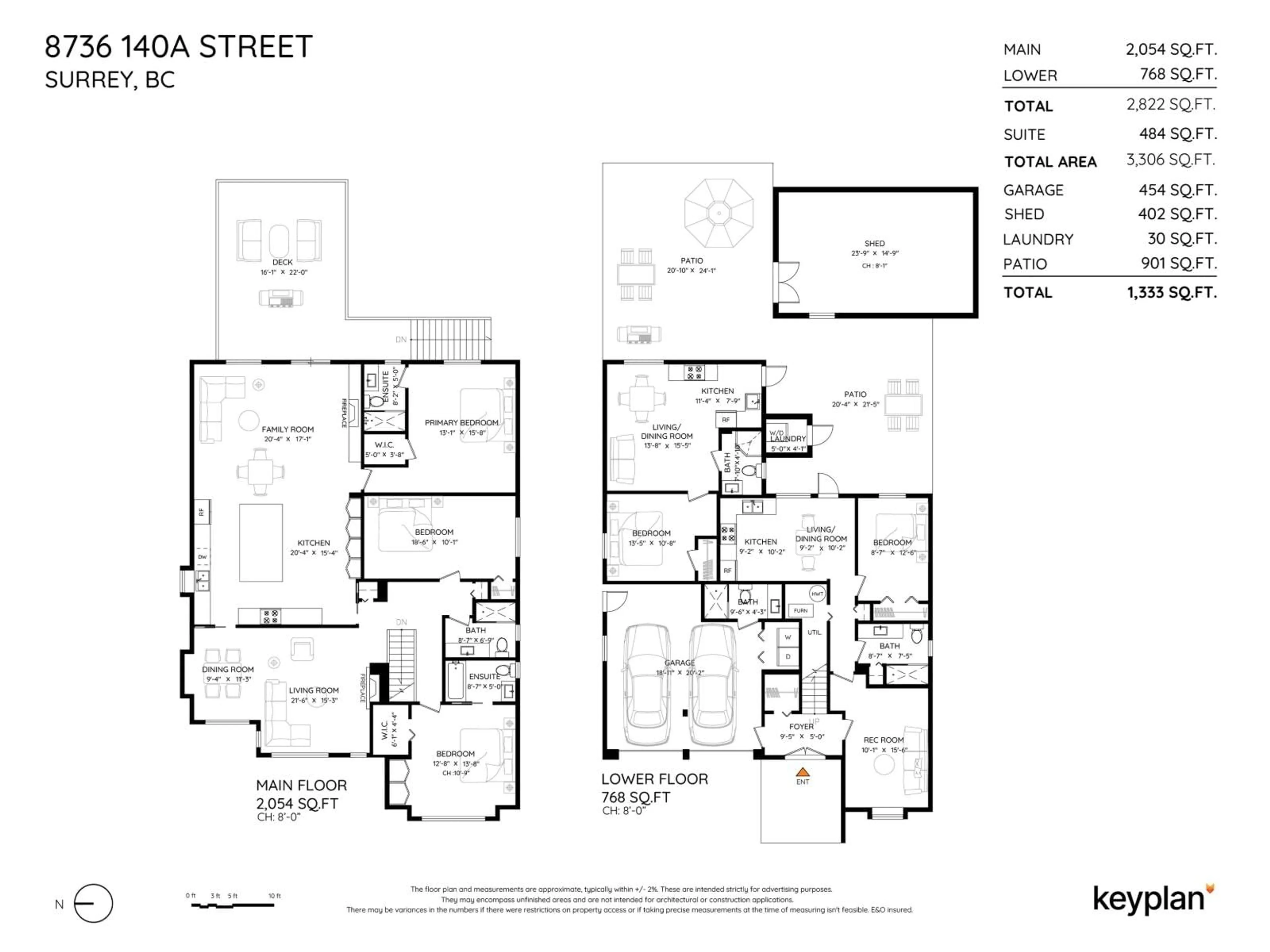 Floor plan for 8736 140A, Surrey British Columbia V3W0M4