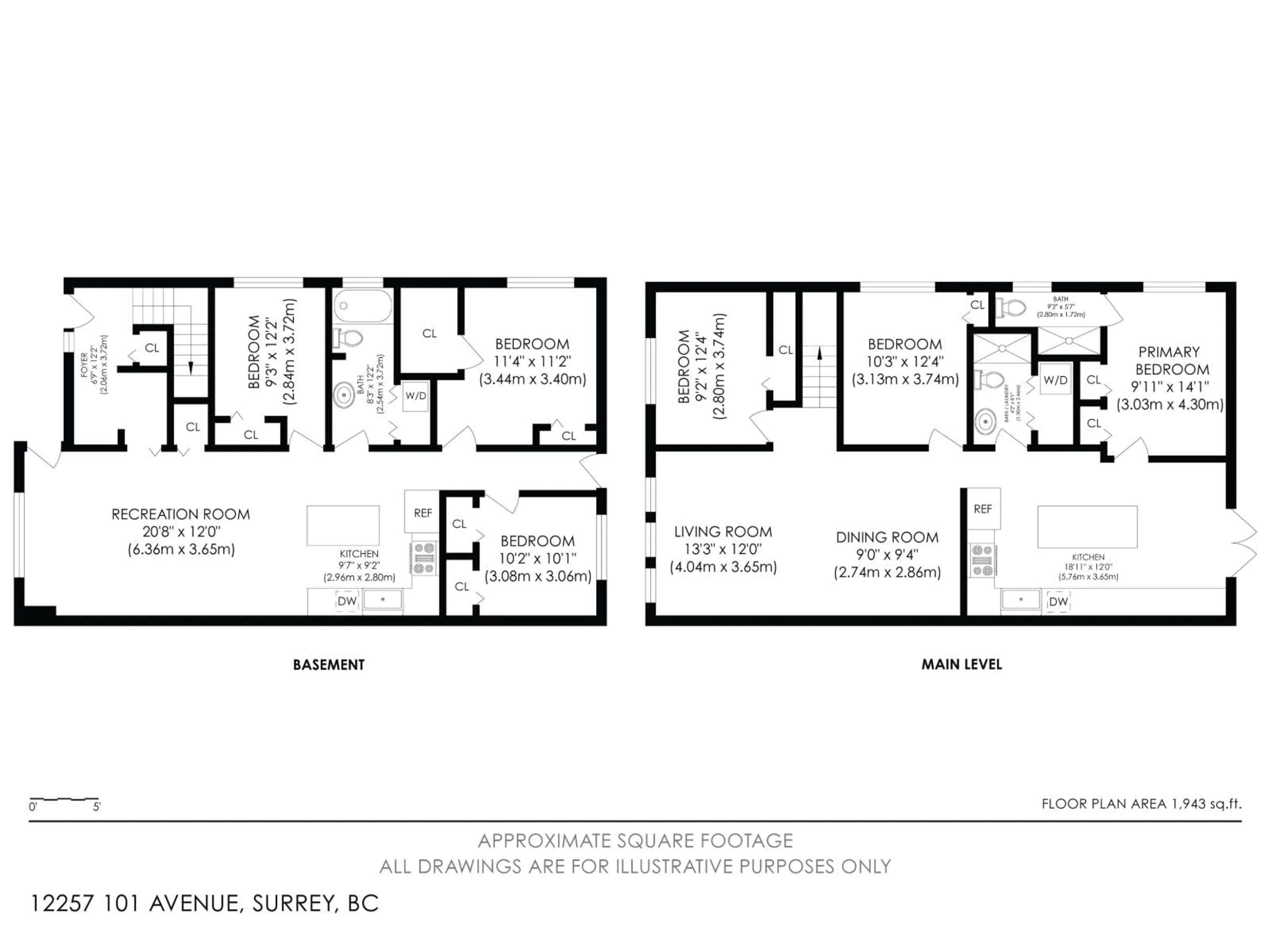 Floor plan for 12257 101, Surrey British Columbia V3V2Z4