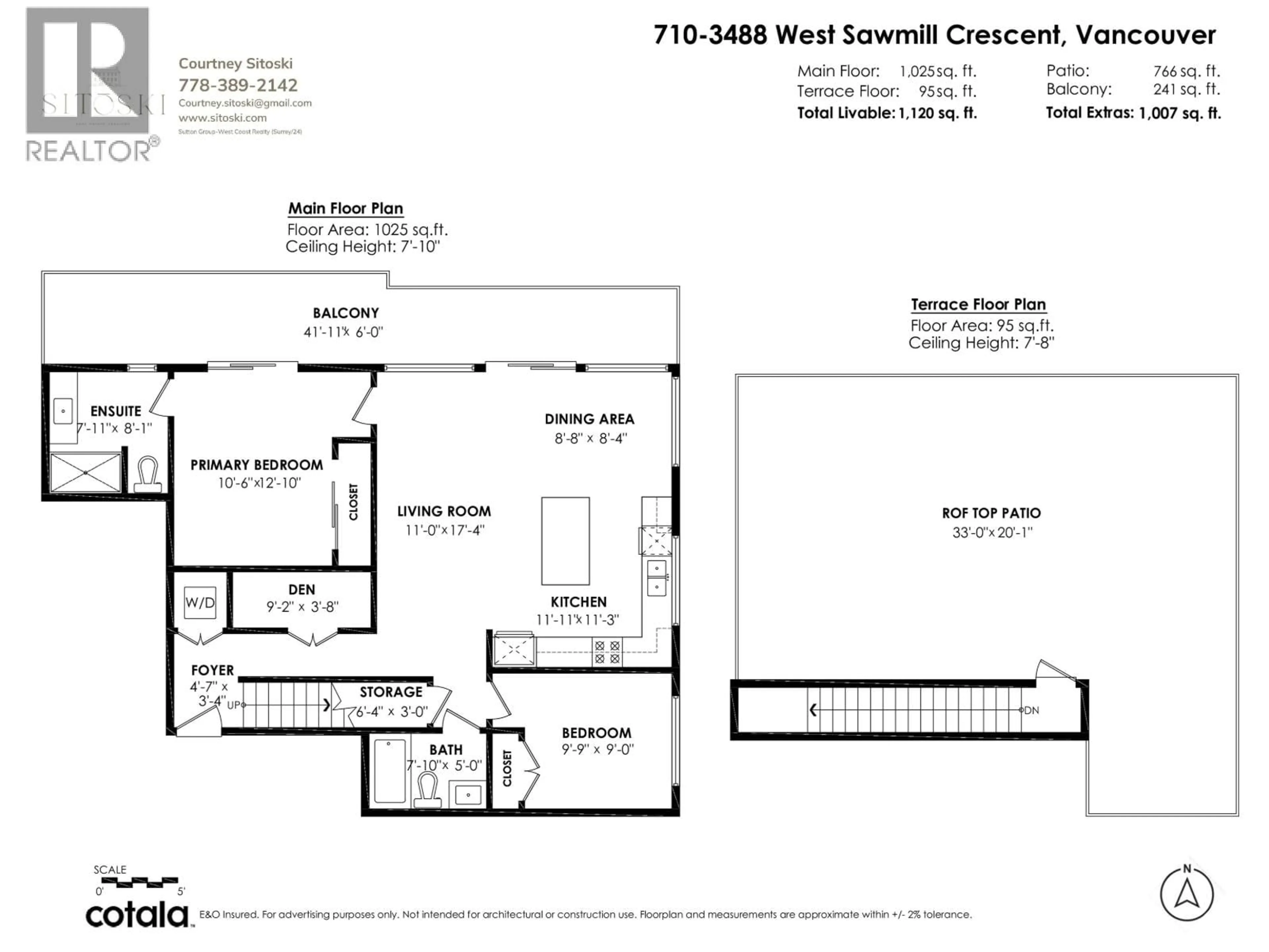 Floor plan for 710 - 3488 SAWMILL CRESCENT, Vancouver British Columbia V5S0C7