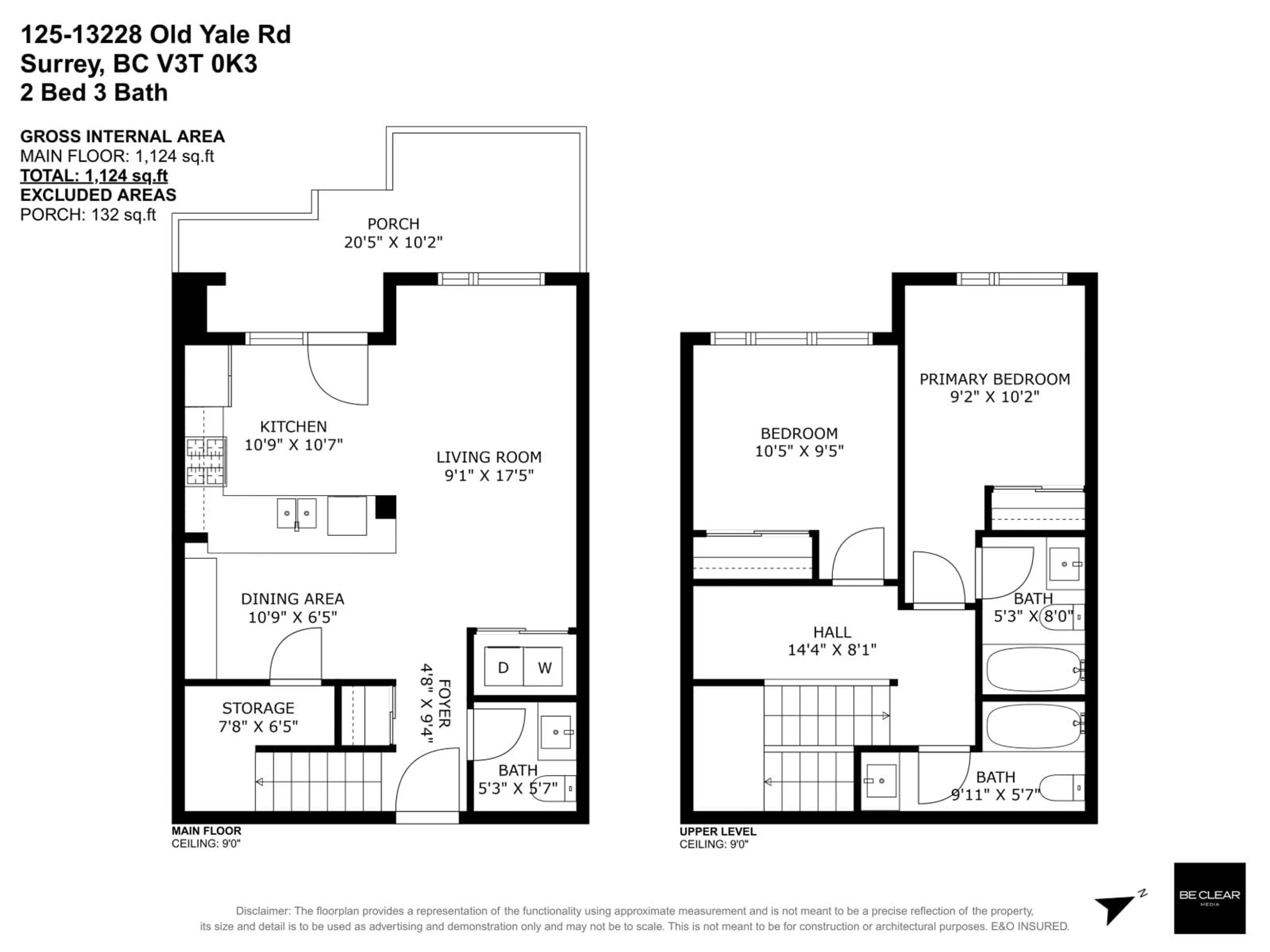 Floor plan for 125 - 13228 OLD YALE, Surrey British Columbia V3T0K3