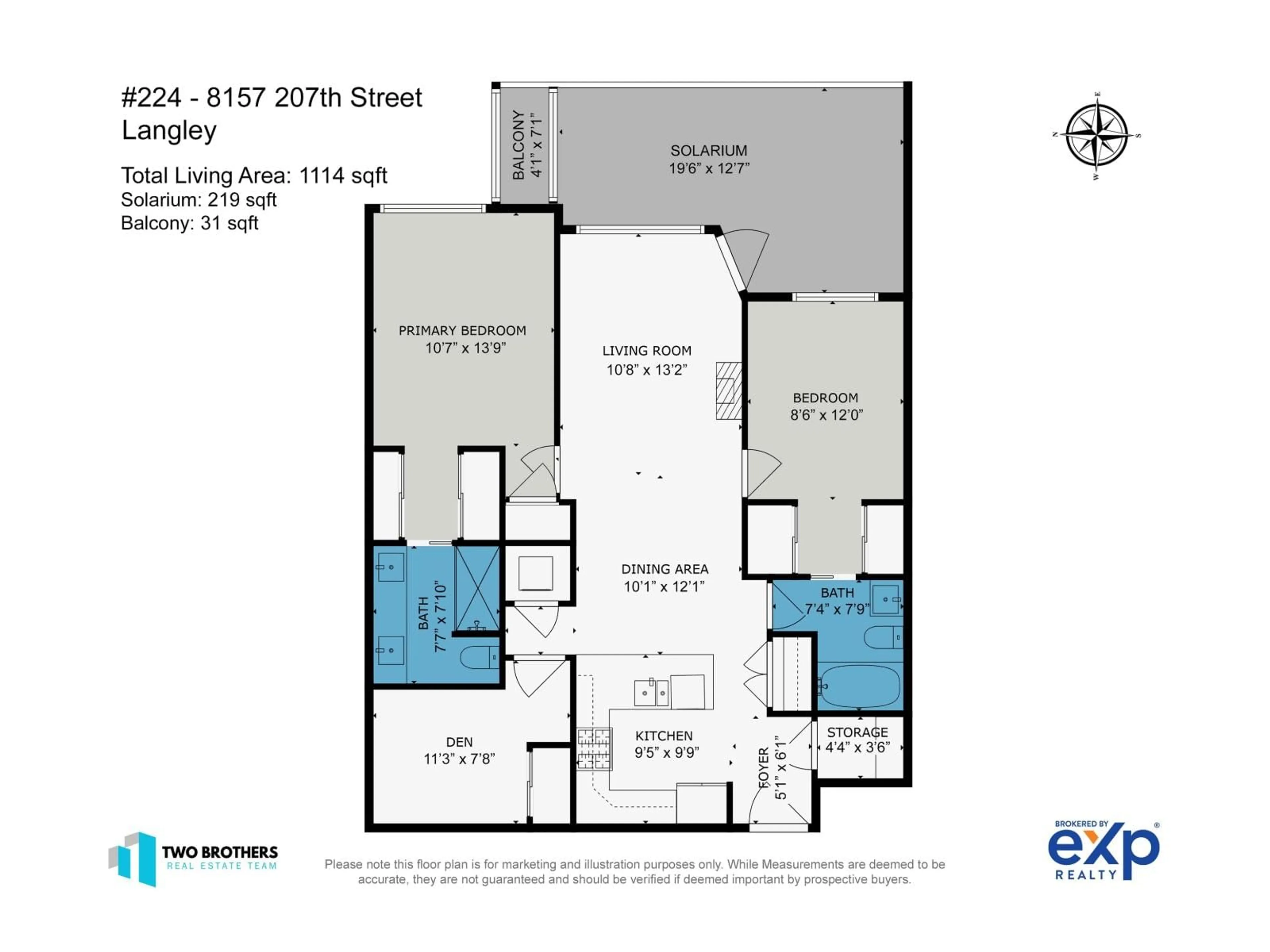 Floor plan for 224 - 8157 207, Langley British Columbia V2Y0V3
