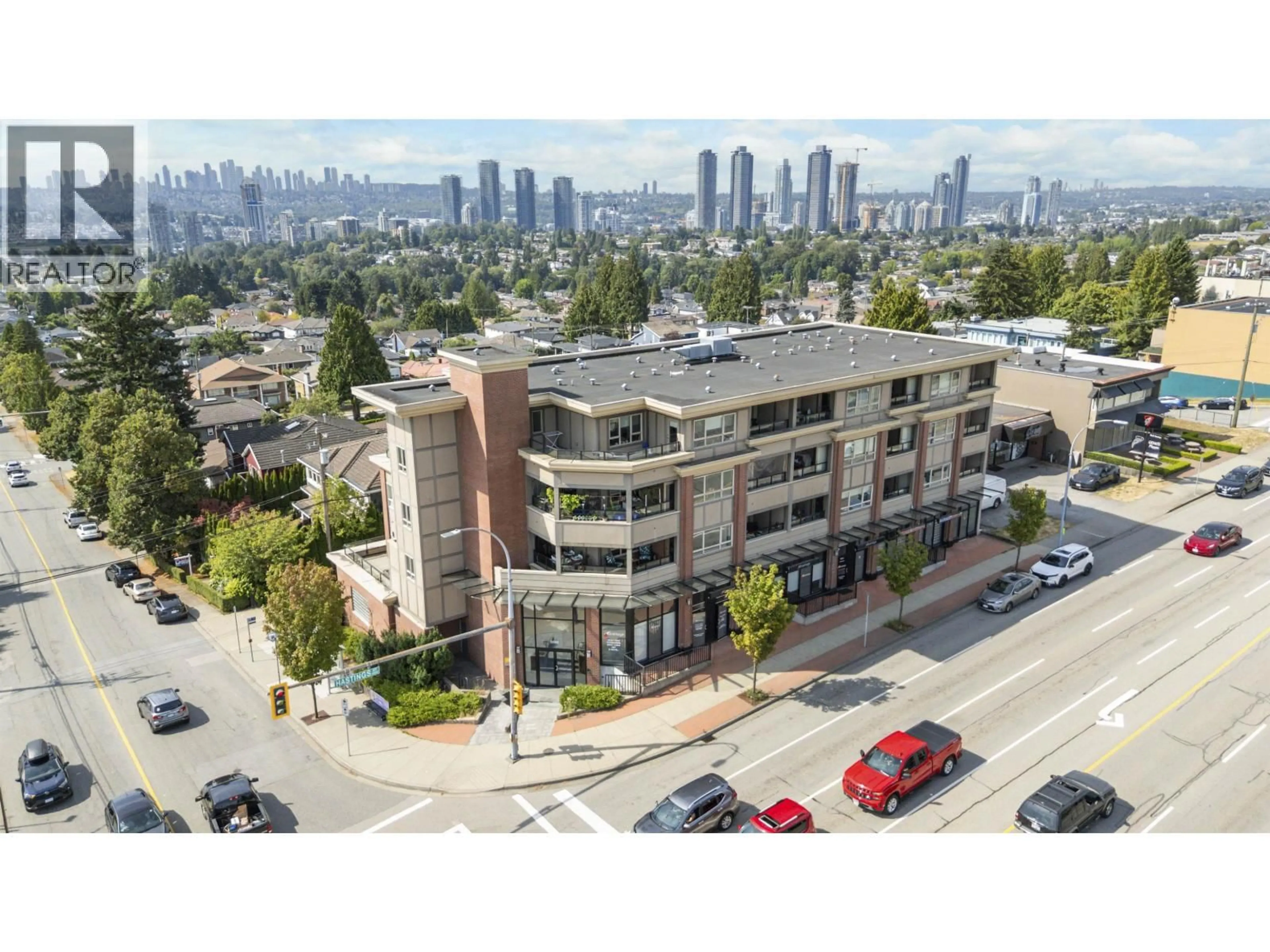A pic from outside/outdoor area/front of a property/back of a property/a pic from drone, city buildings view from balcony for 201 - 5688 HASTINGS STREET, Burnaby British Columbia V5B1R4
