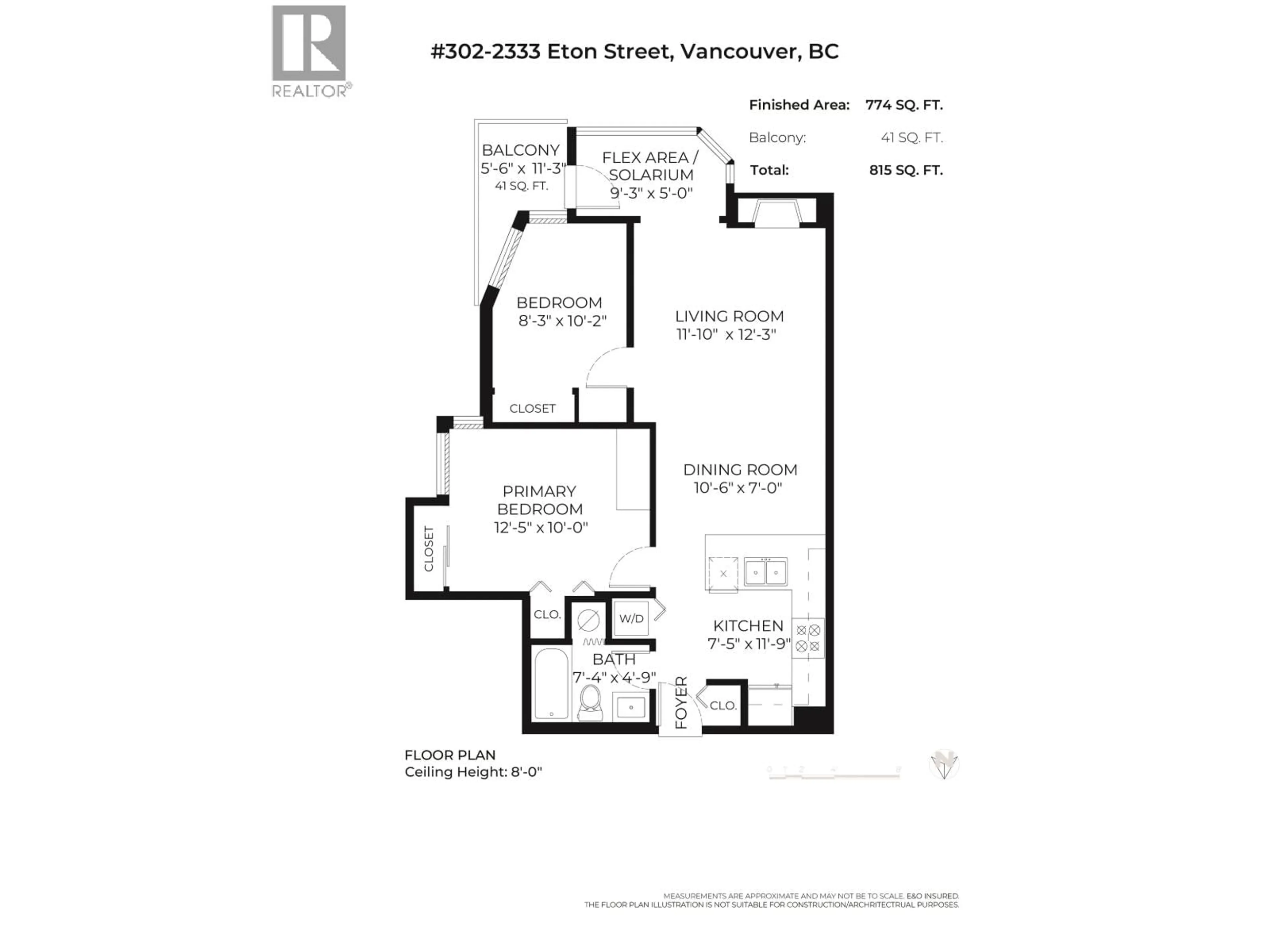 Floor plan for 302 - 2333 ETON STREET, Vancouver British Columbia V5L1E2
