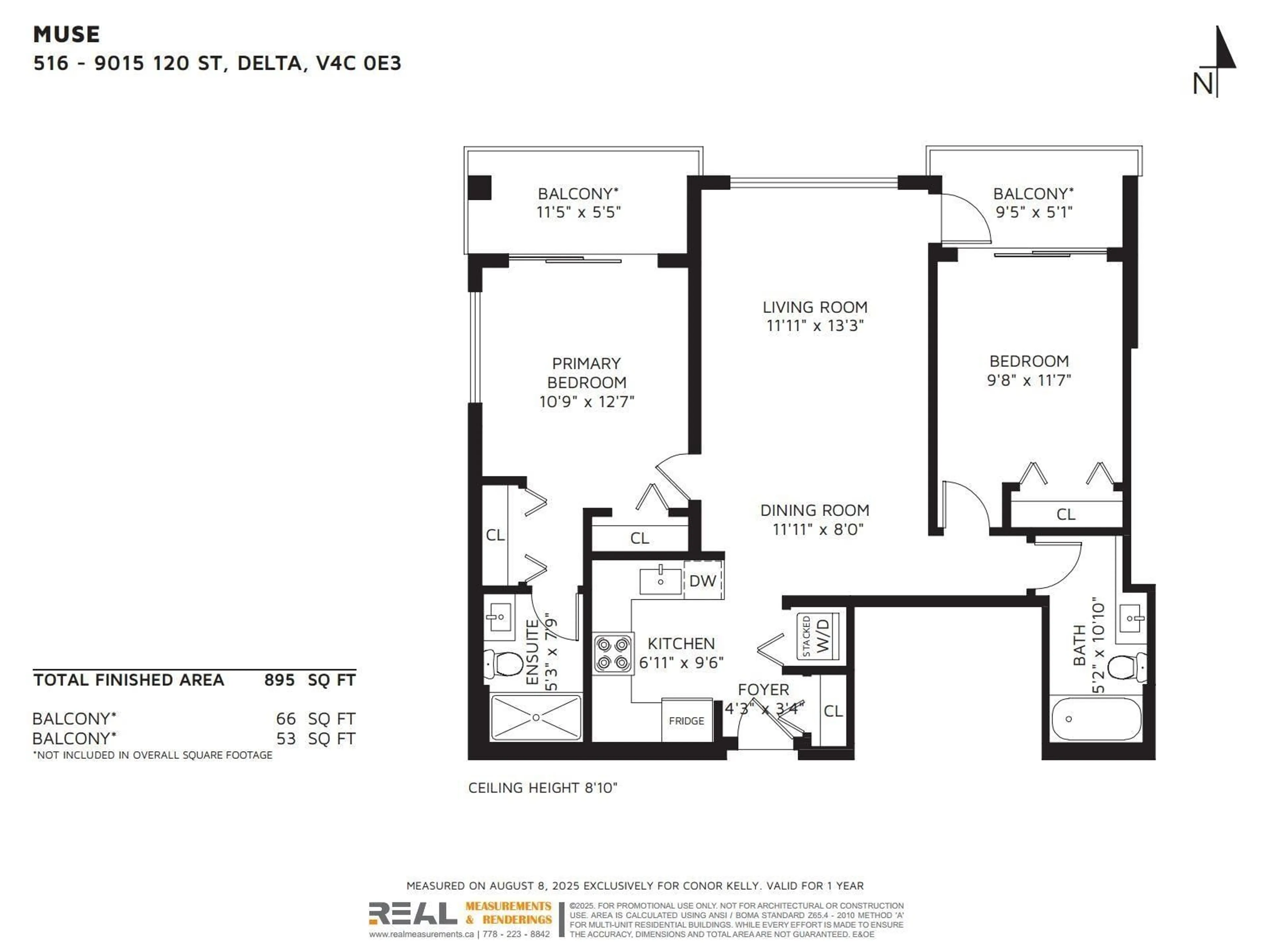 Floor plan for 516 - 9015 120 STREET, Delta British Columbia V4C0E3