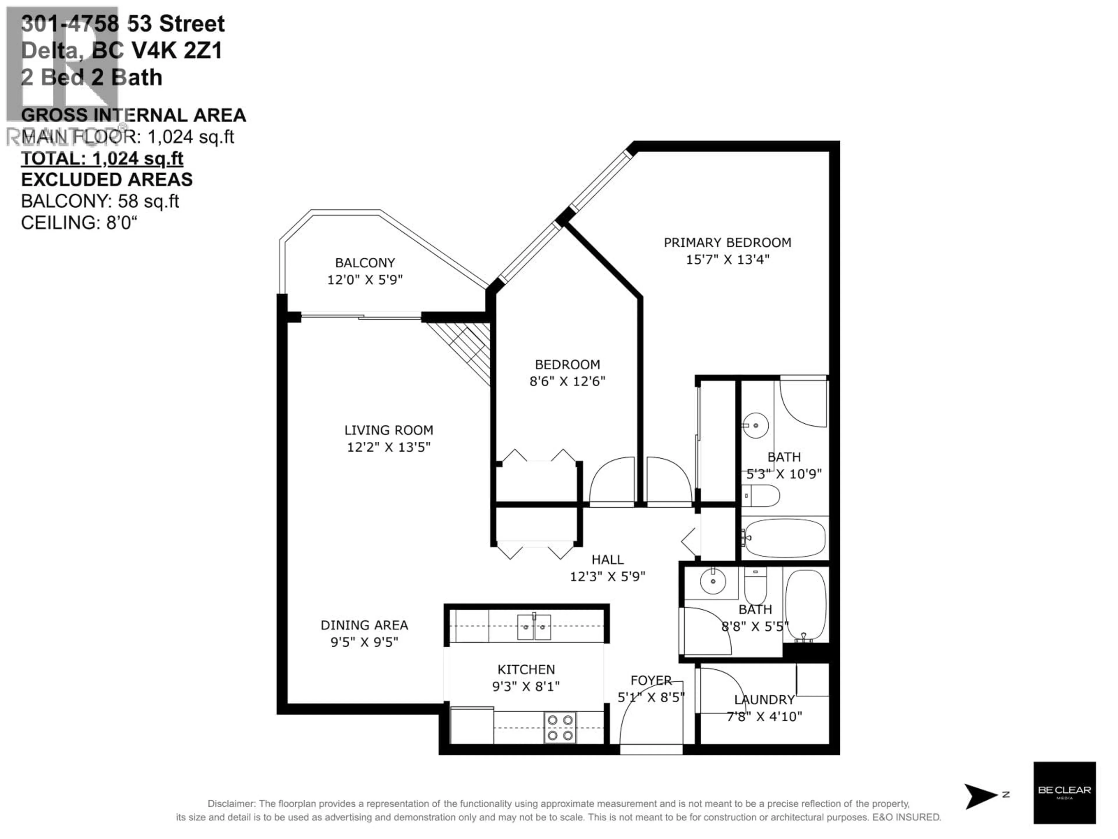 Floor plan for 301 - 4758 53 STREET, Delta British Columbia V4K2Z1