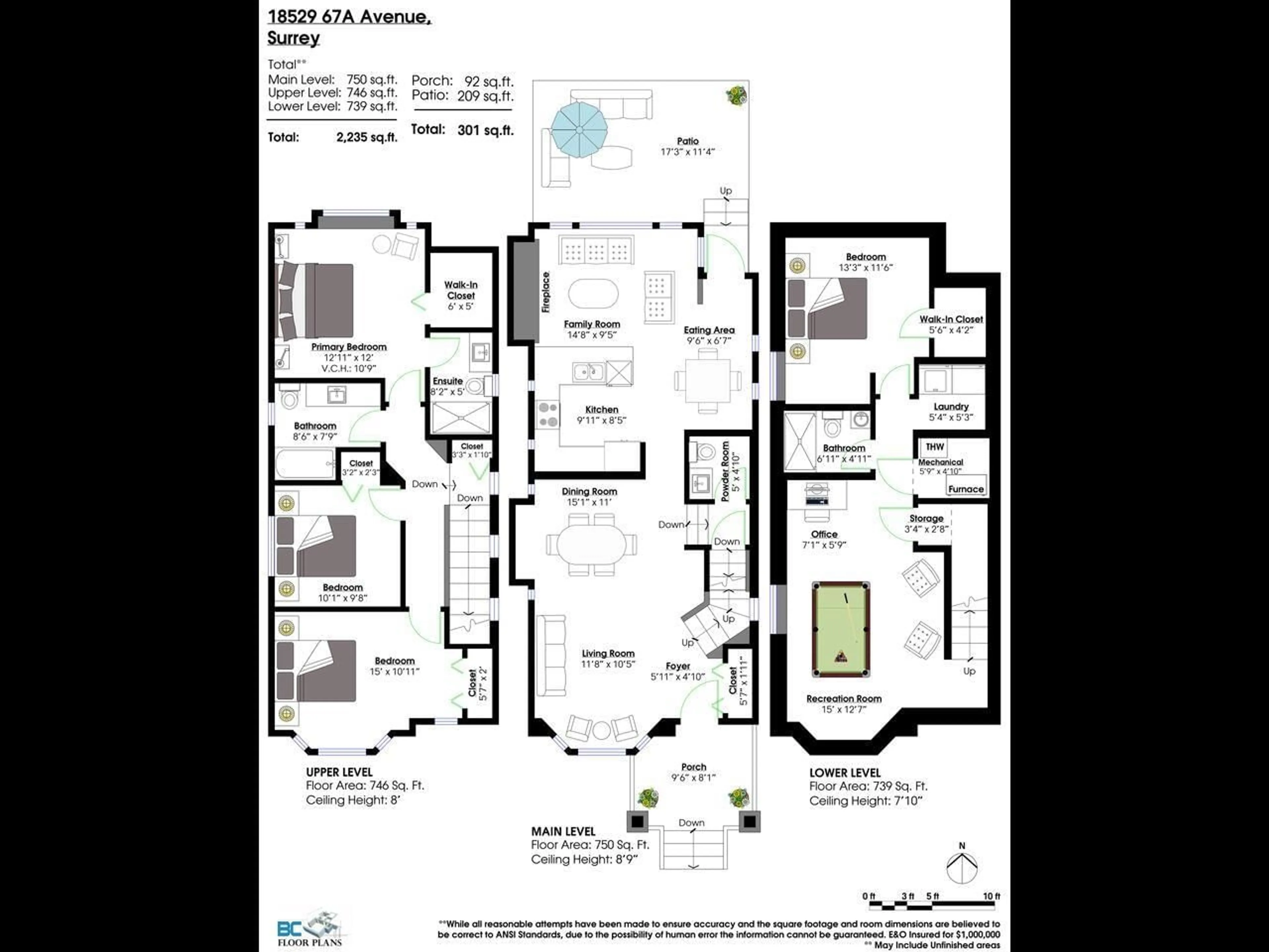 Floor plan for 18529 67A, Surrey British Columbia V3S9B5