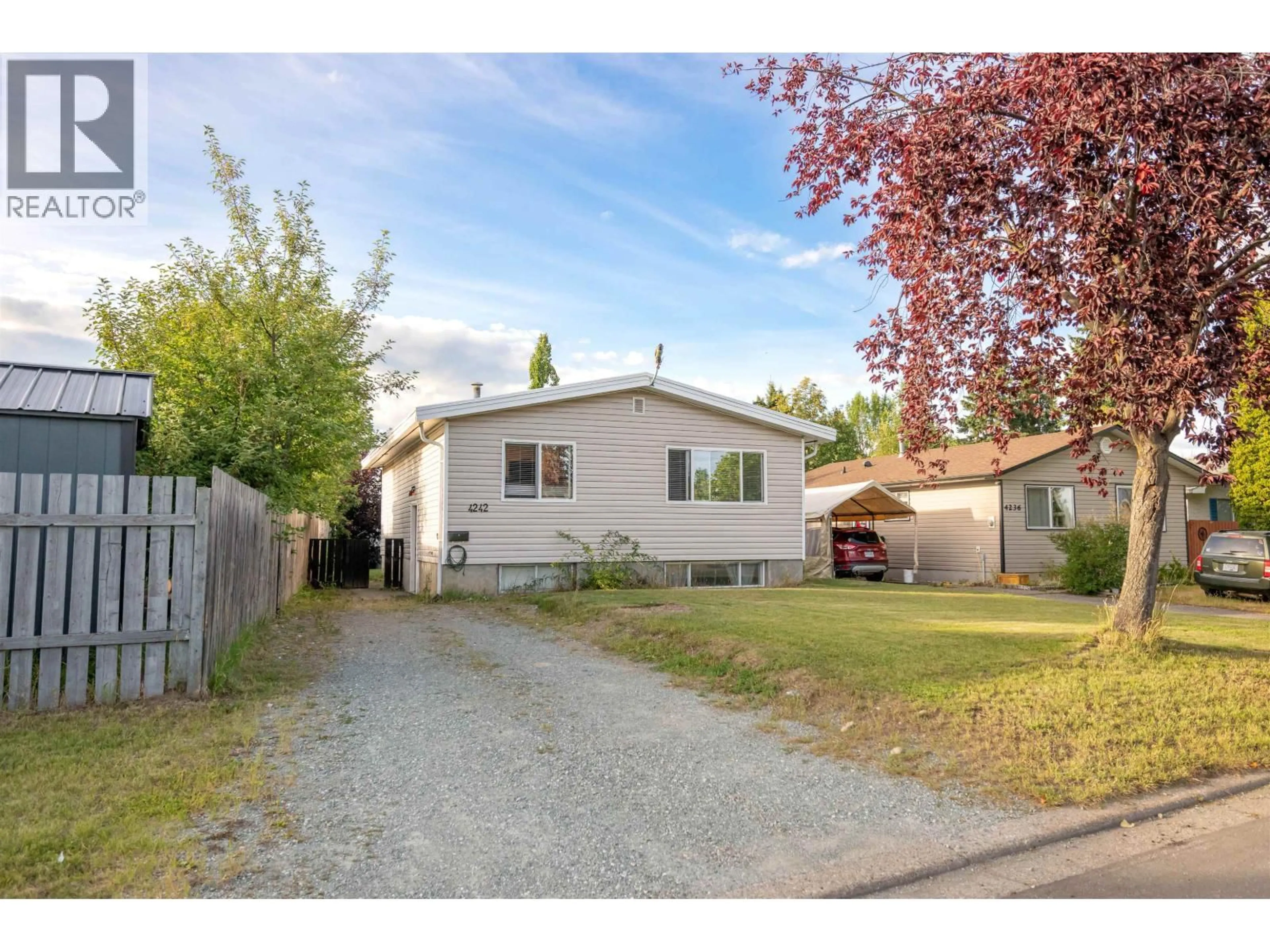 Home with vinyl exterior material, street for 4242 NESS AVENUE, Prince George British Columbia V2M5B2
