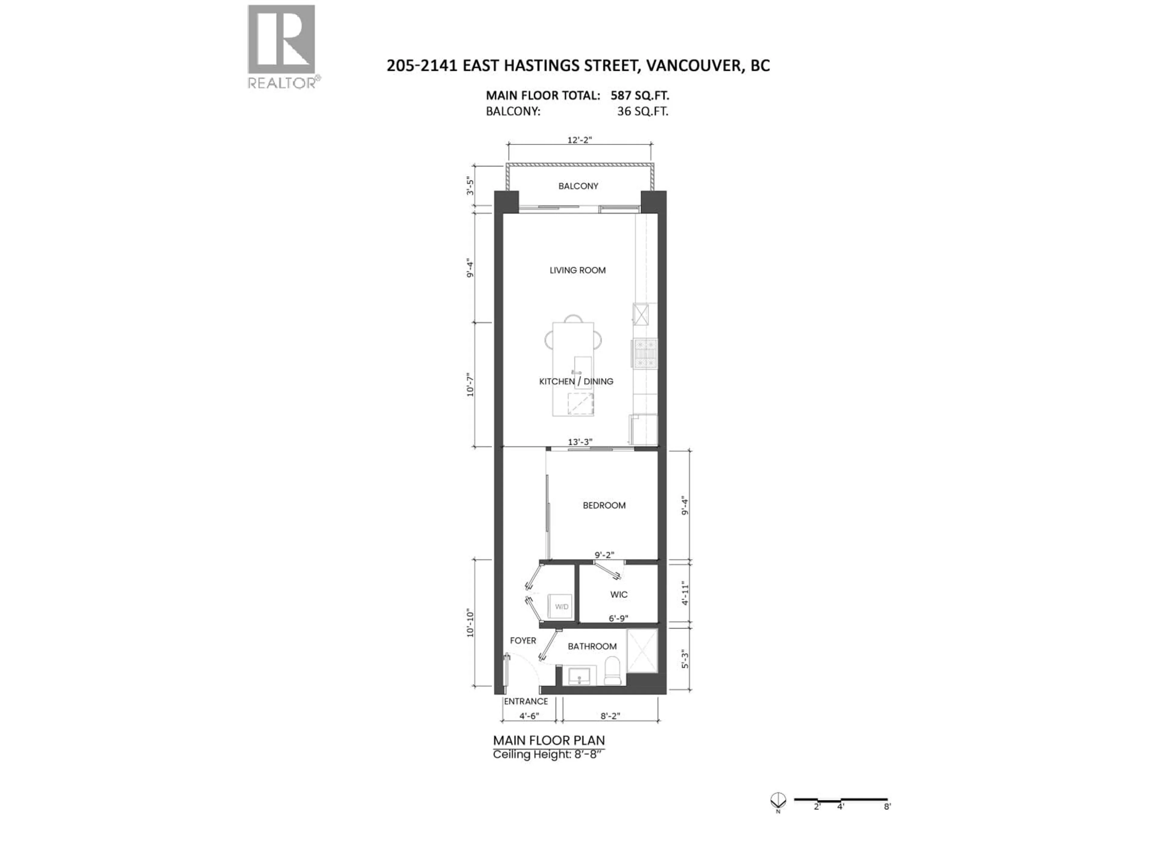Floor plan for 205 - 2141 HASTINGS STREET, Vancouver British Columbia V5L1V2