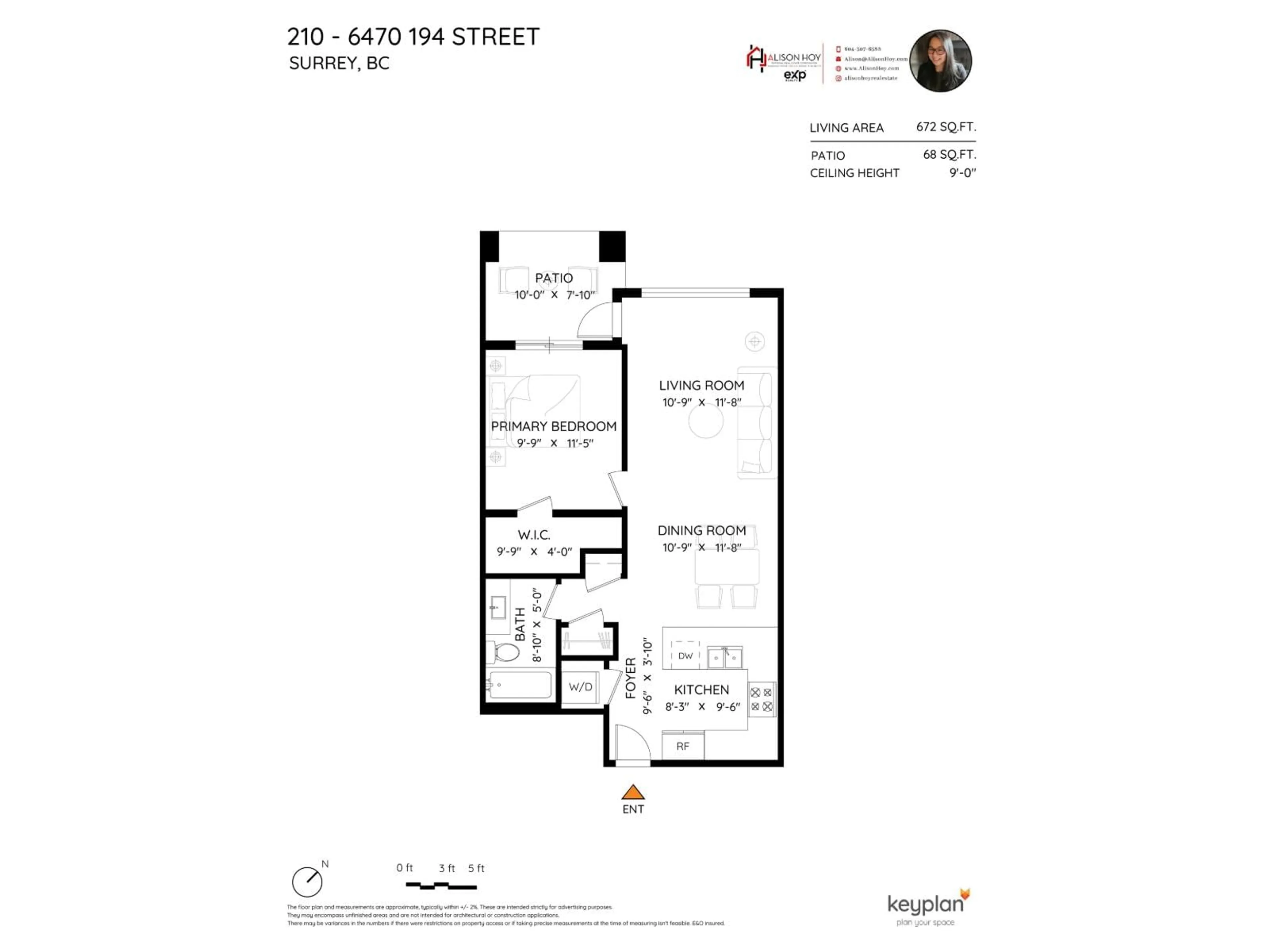 Floor plan for 210 - 6470 194, Surrey British Columbia V4N6J9