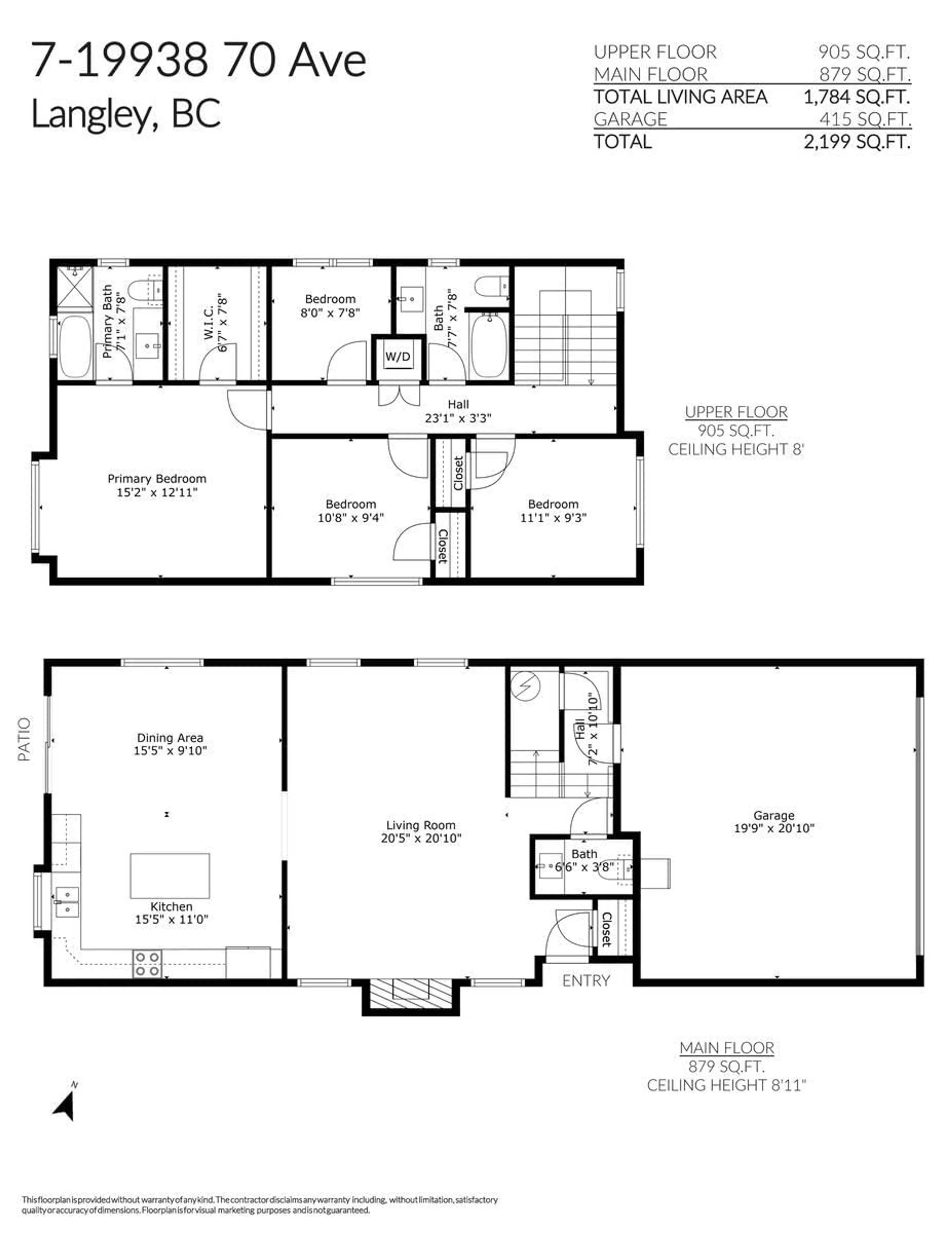 Floor plan for 7 - 19938 70, Langley British Columbia V2Y0R1