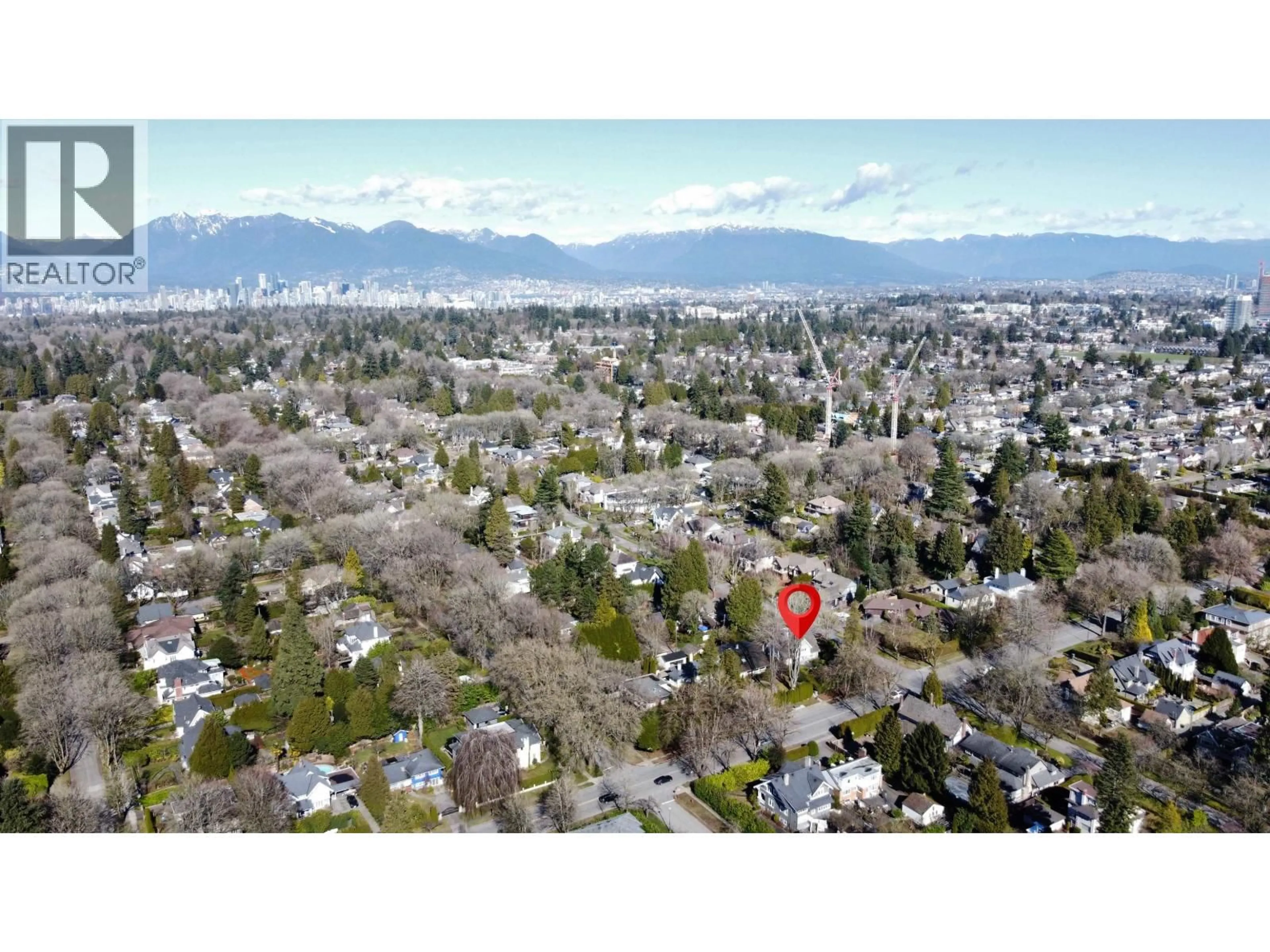 A pic from outside/outdoor area/front of a property/back of a property/a pic from drone, mountain view for 6485 ADERA STREET, Vancouver British Columbia V6M3J7