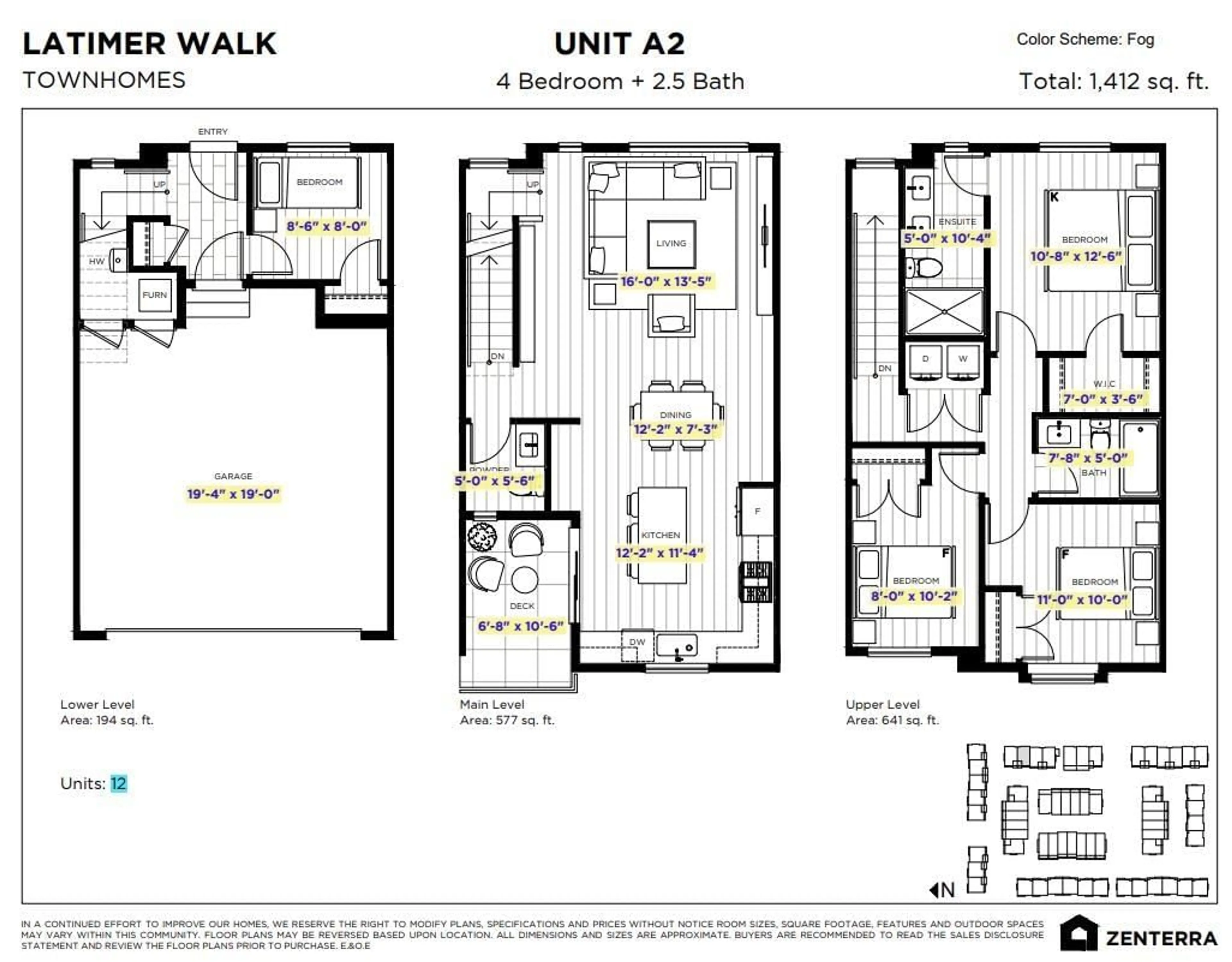 Floor plan for 12 - 7661 198B, Langley British Columbia V0V0V0