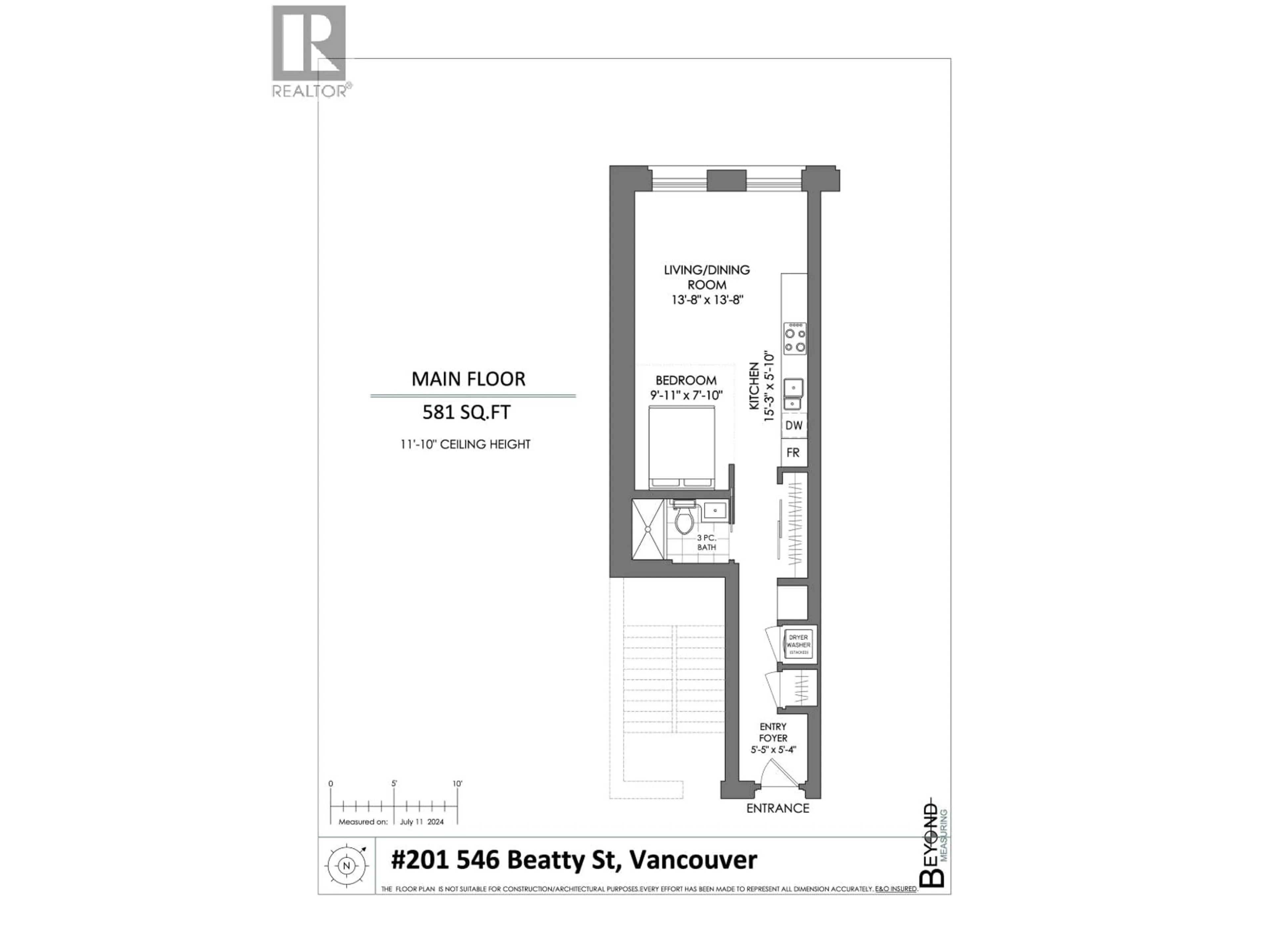 Floor plan for 201 - 546 BEATTY STREET, Vancouver British Columbia V6B2L3
